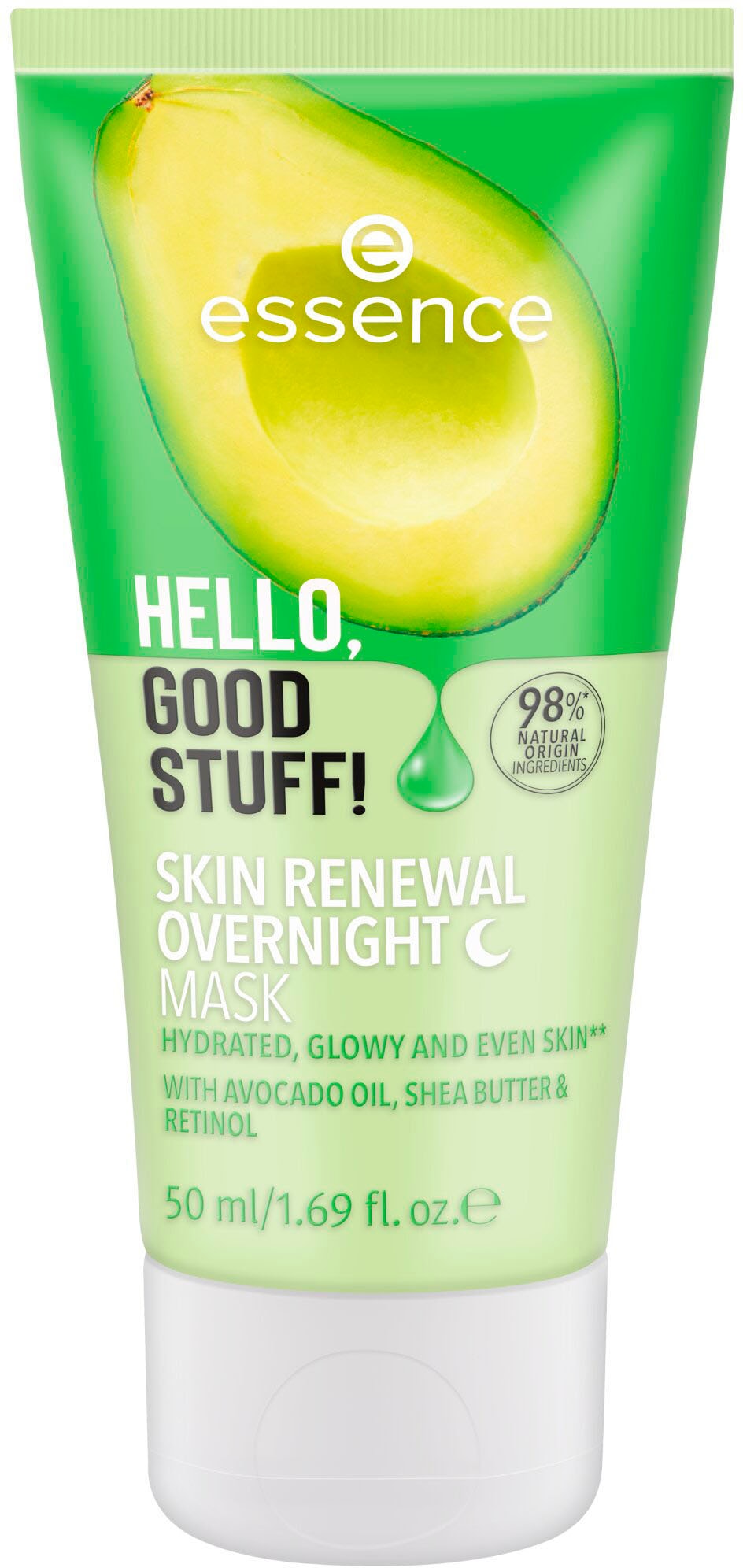 Essence Nachtcreme »HELLO, GOOD STUFF! SKIN RENEWAL OVERNIGHT MASK«, (Set, 3 tlg.), mit Avocado-Öl