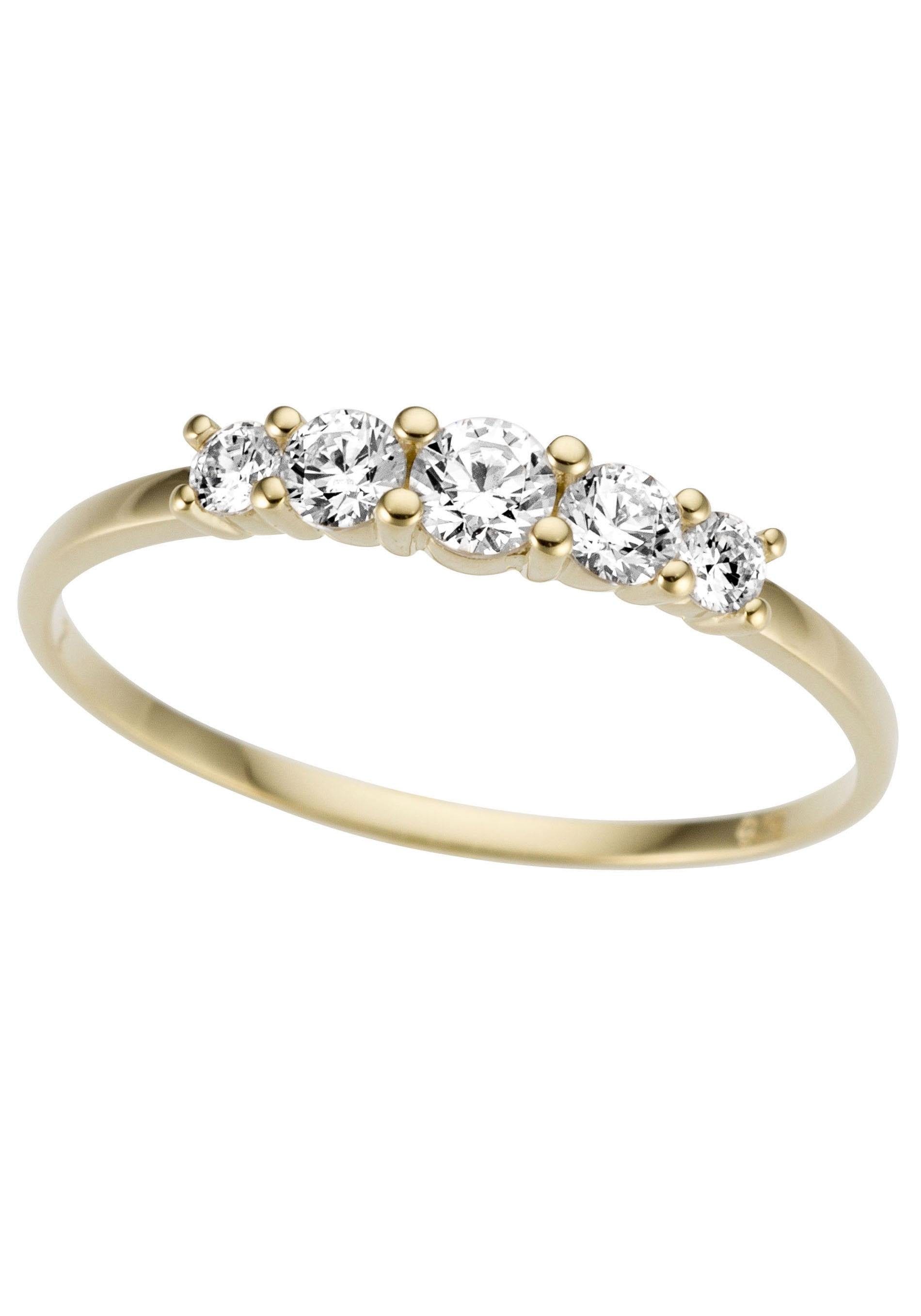 Firetti Goldring »Schmuck Geschenk Gold 333 Memoire Ring«, mit Zirkonia (synth.)