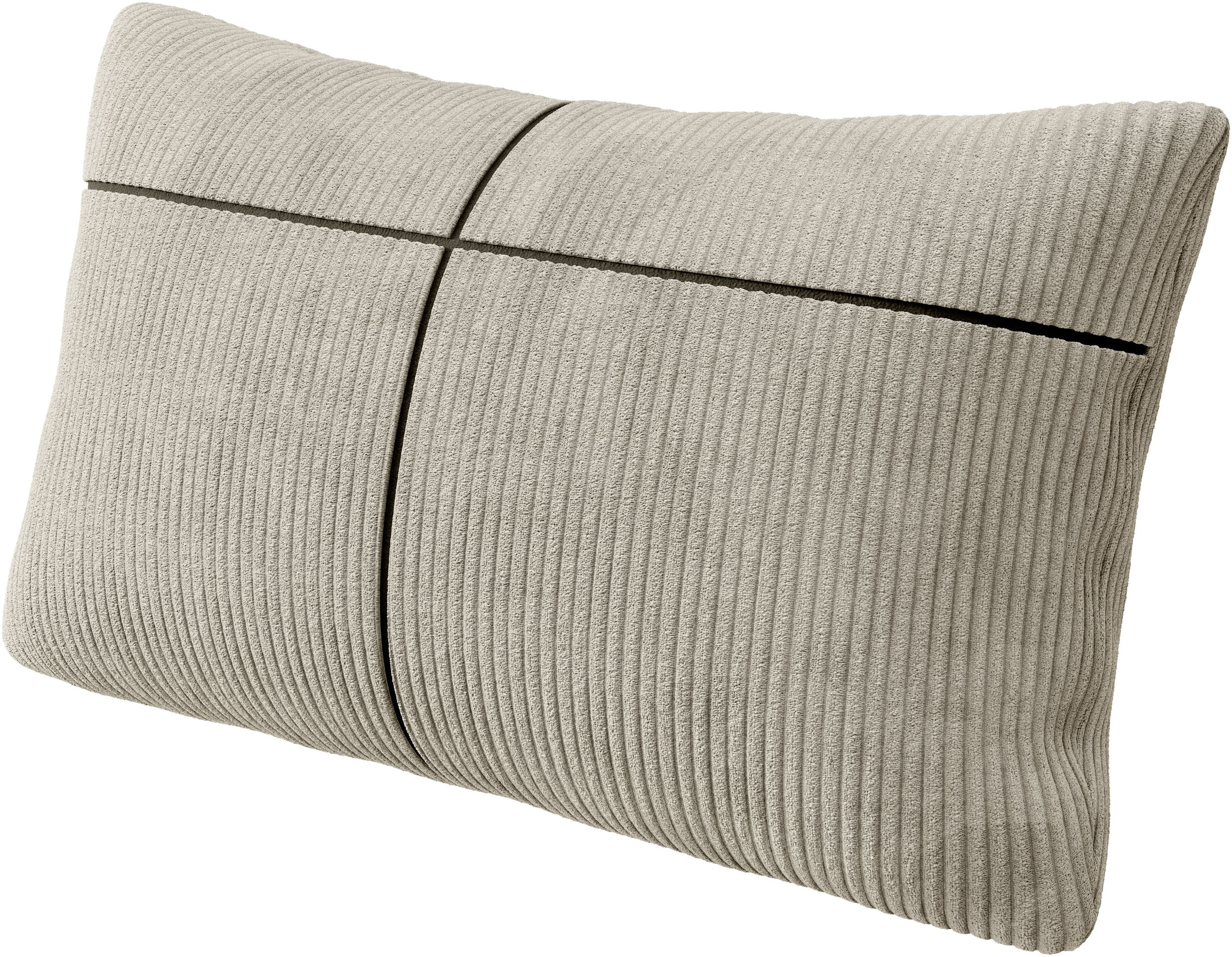 INOSIGN Ecksofa »Cross, mit softem Sitz, L-Form, wendbare Zierkissen, Breite 284 cm«, Couch mit vielen Kissen, stylische Kreuznaht, elegante Metallfüße