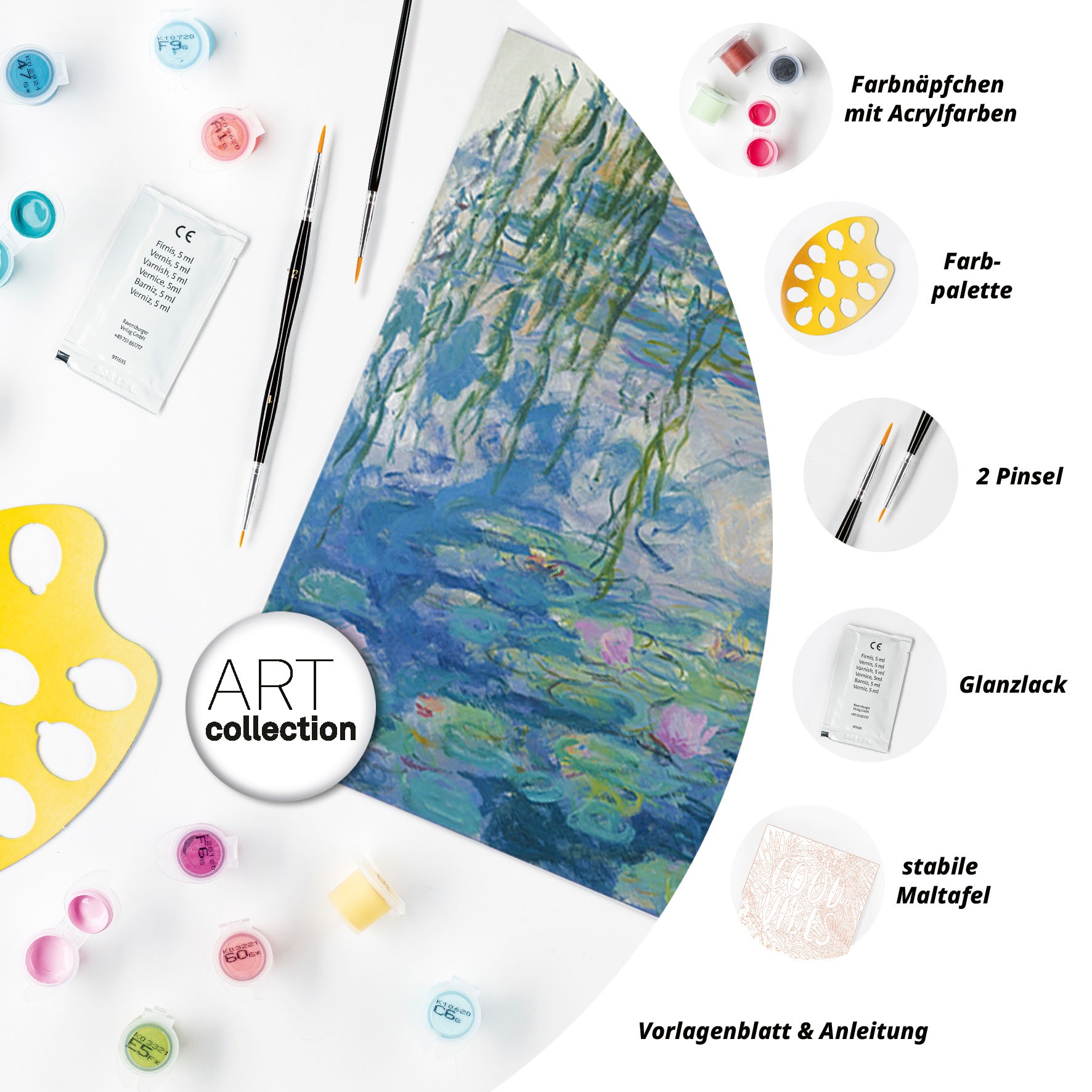 Ravensburger Malen nach Zahlen »CreArt, ART Collection, Waterlilies (Monet)«, Made in Europe