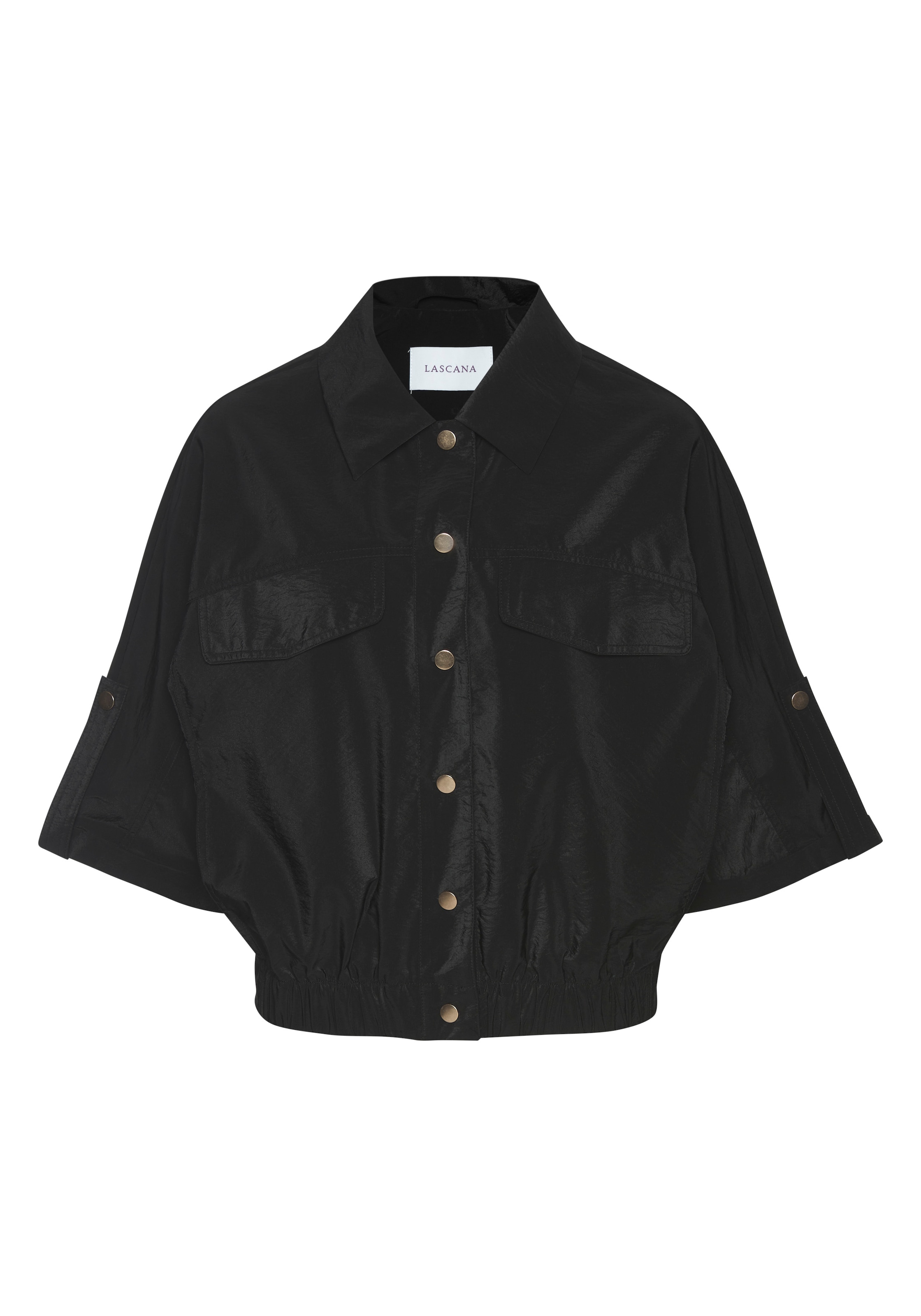 LASCANA Blouson »aus leichter Webware mit 3/4-Ärmeln« Sommerjacke, leichte Übergangsjacke, Safarijacke, kurze Blousonjacke