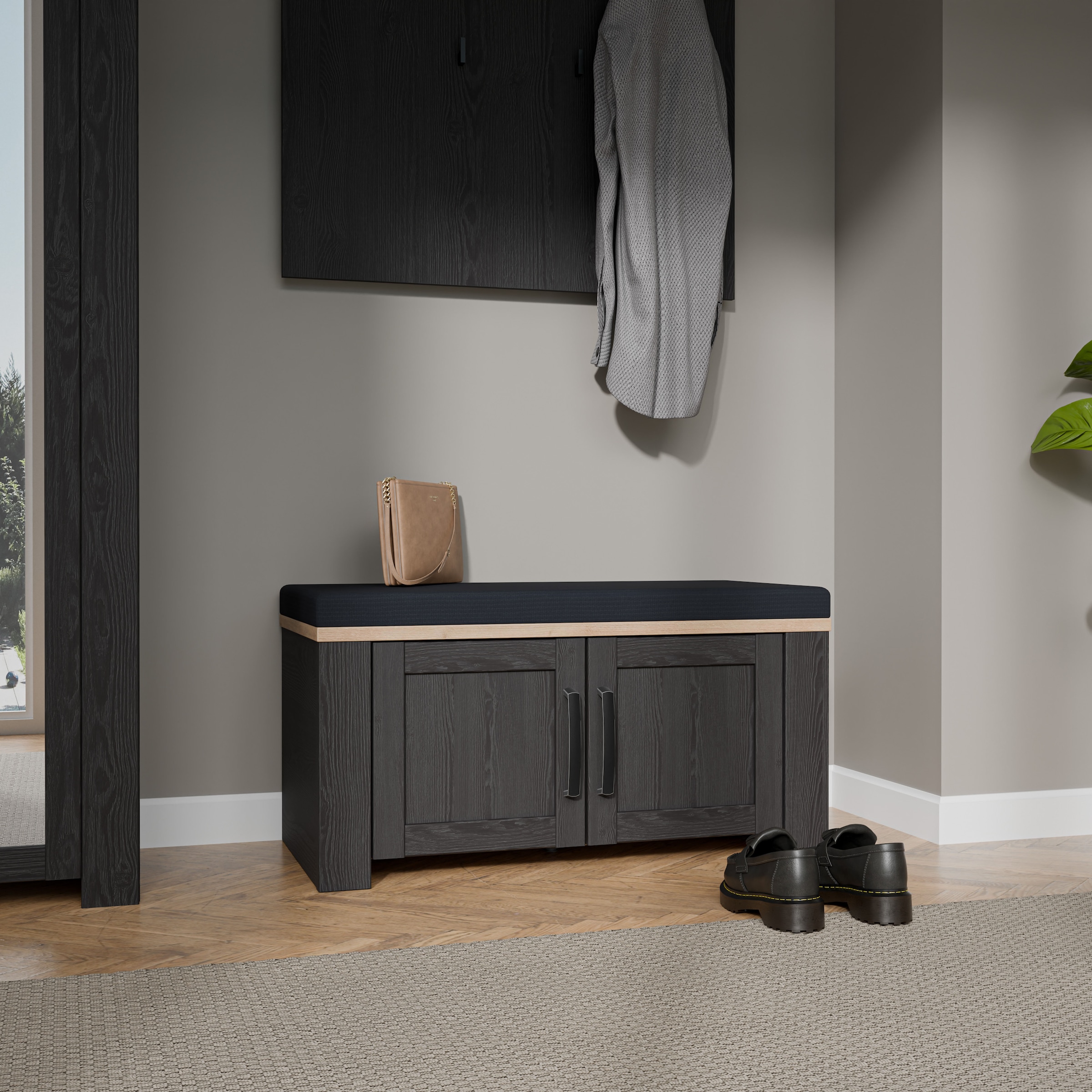 FORTE Polsterbank »Bohol, Garderobenbank mit Sitzpolster, Stauraum« B/H/T 86,5/45/42cm