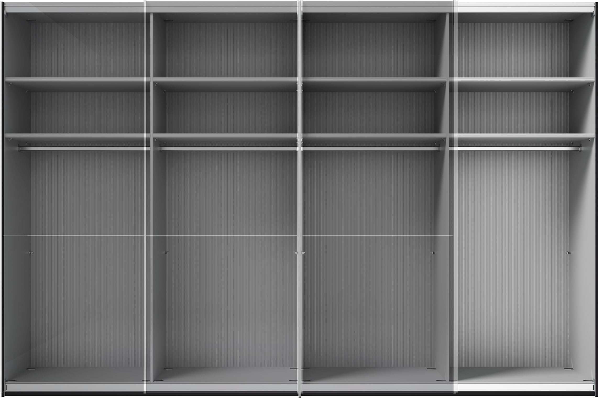 Musterring Schwebetürenschrank »Imola W«, inkl. Einlegeböden und Kleiderstangen, mit Glastüren und Aufleistungen