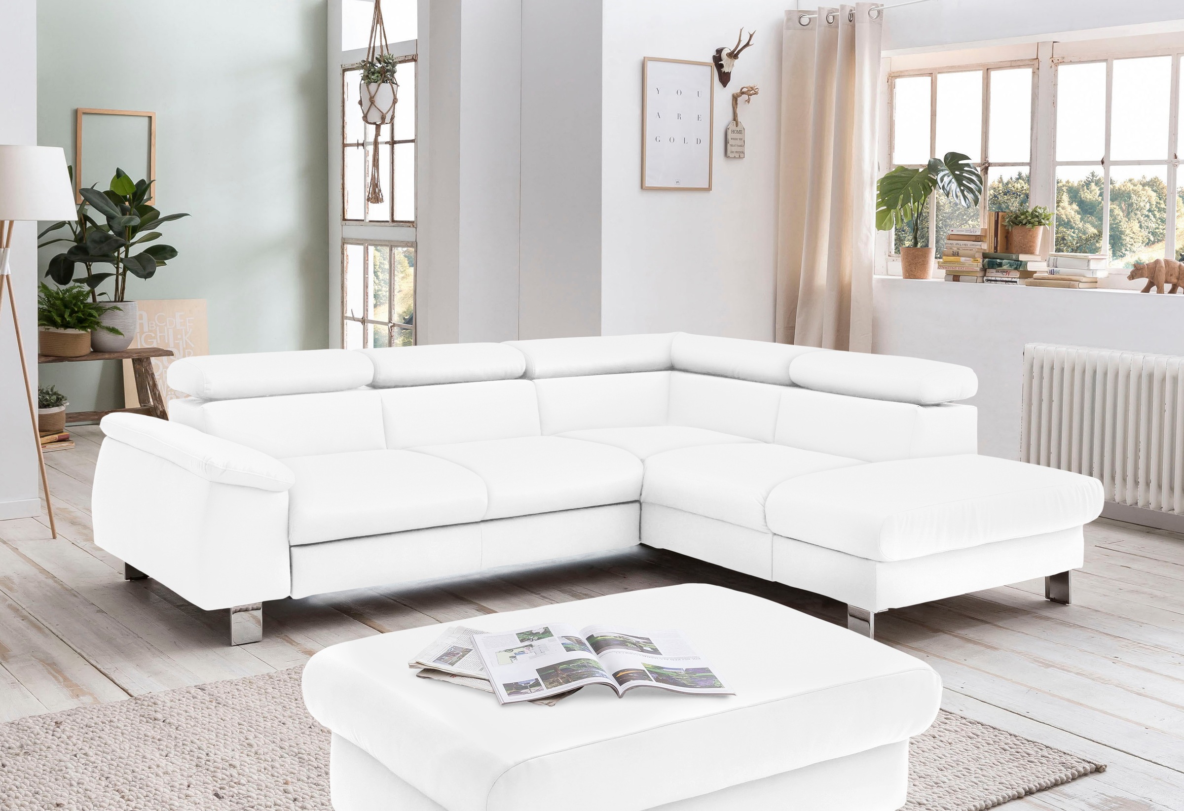 COTTA Ecksofa »Komaris L-Form, B: 249 cm« mit Kopfteilverstellung, optional günstig online kaufen