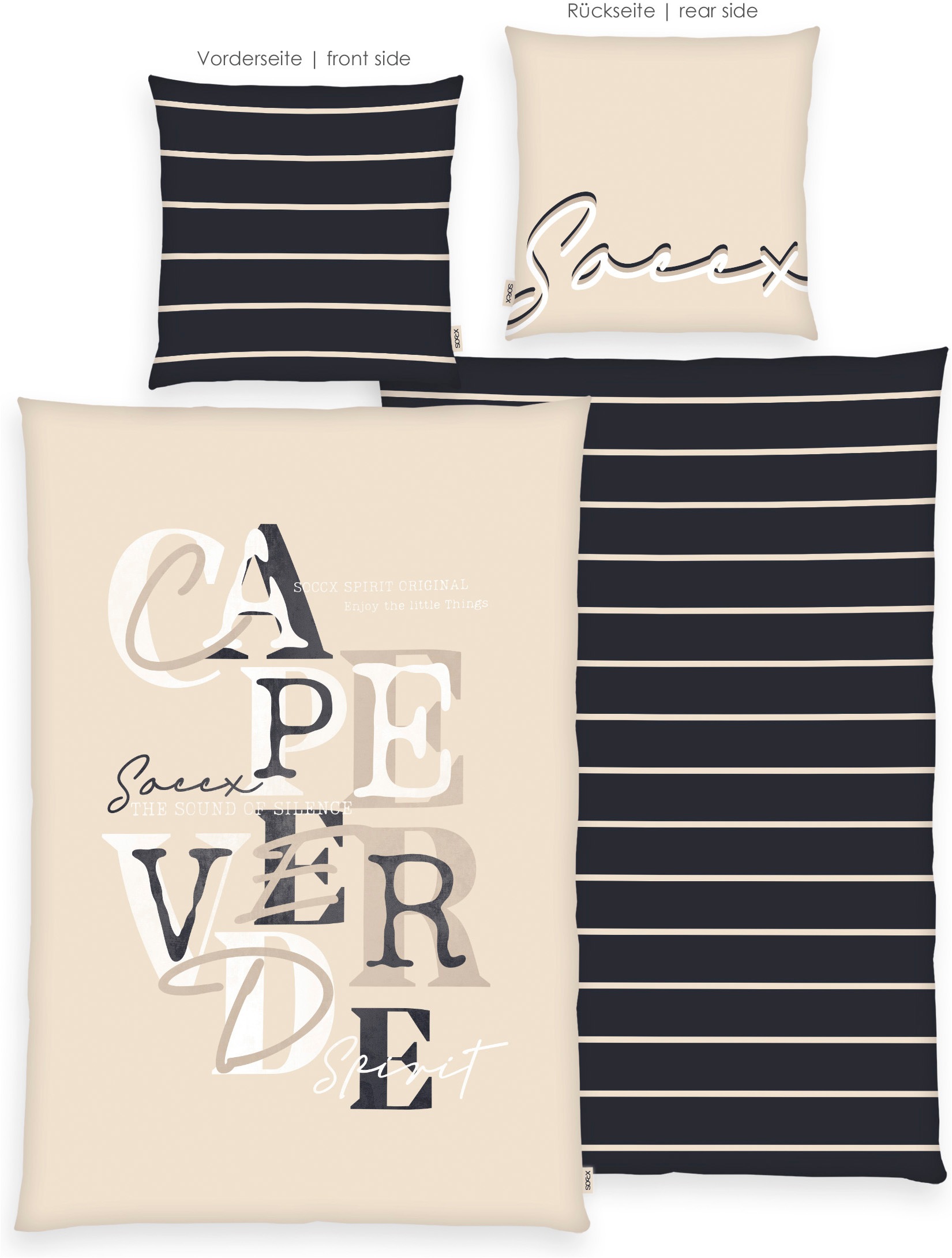 SOCCX Wendebettwäsche »Coastal Stripes« 2 gewebtes Label