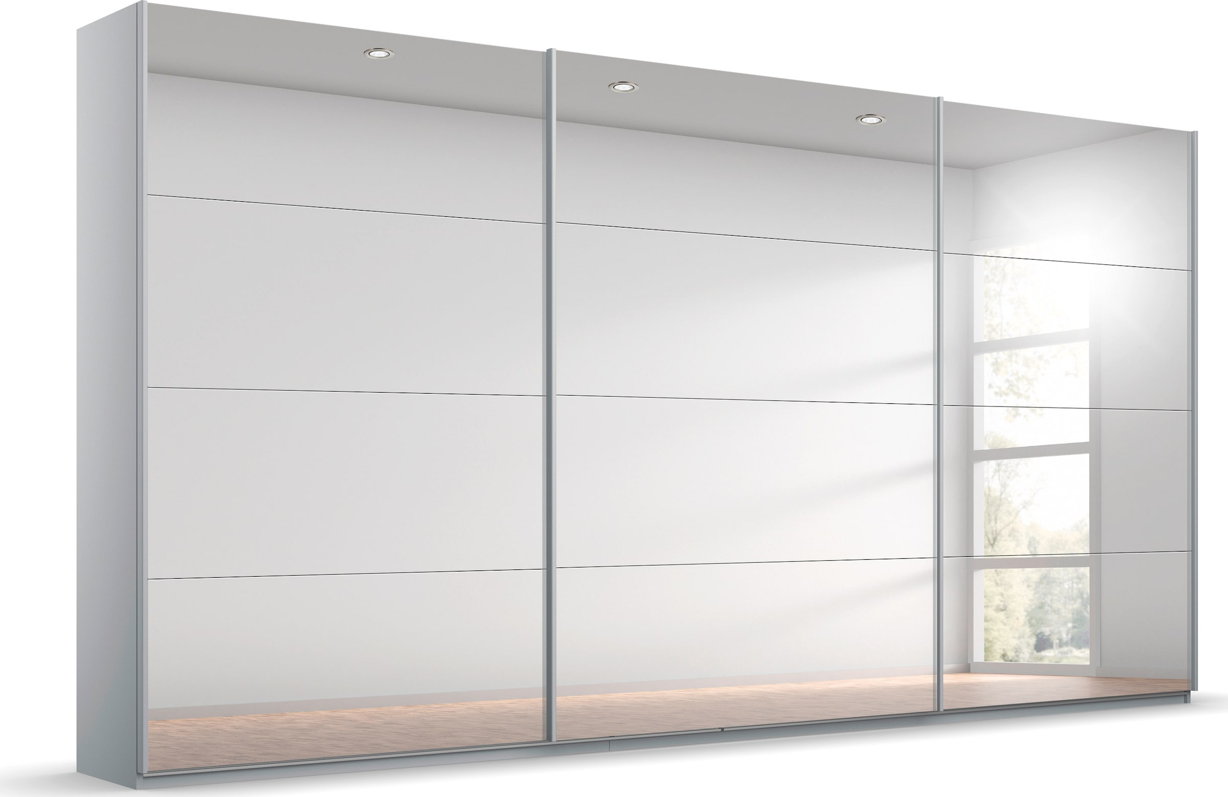 rauch Schwebetürenschrank »Kleiderschrank Schrank Garderobe ORACLE mit Spiegelfront«, inkl. Schubladen-Einsatz und extra Einlegeböden MADE IN GERMANY