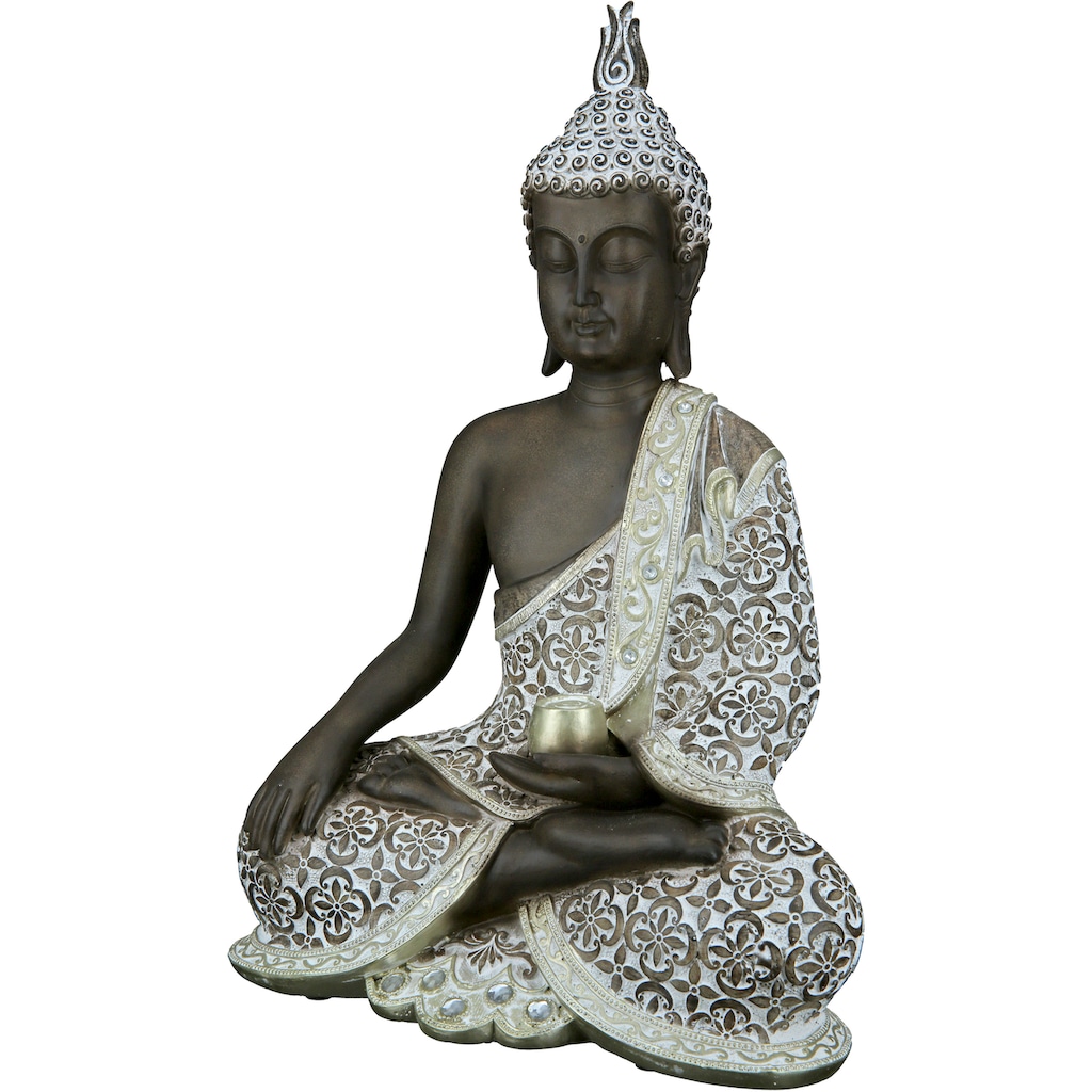 GILDE Buddhafigur »Buddha Mangala braun-weiß«