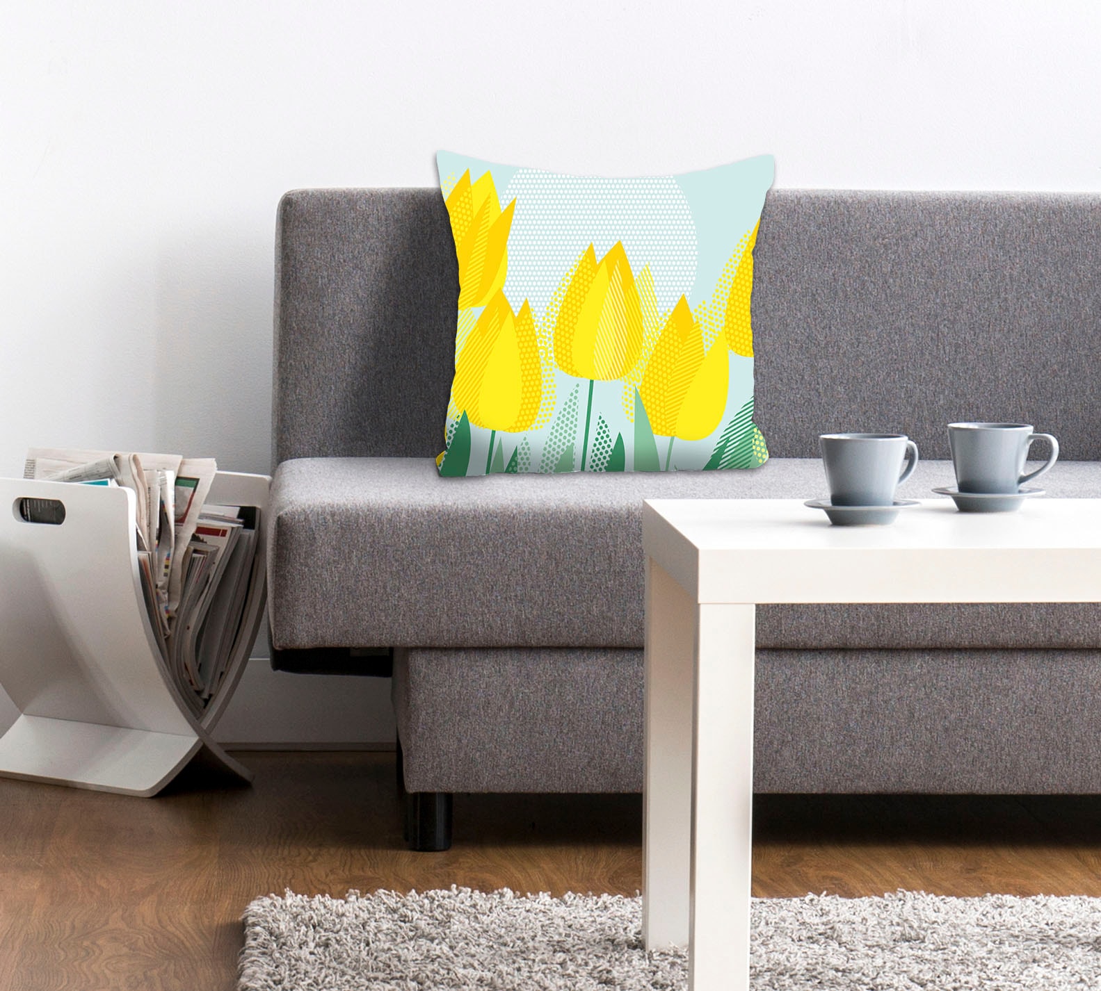 queence Dekokissen »Rebekka«, mit gelben Tulpen
