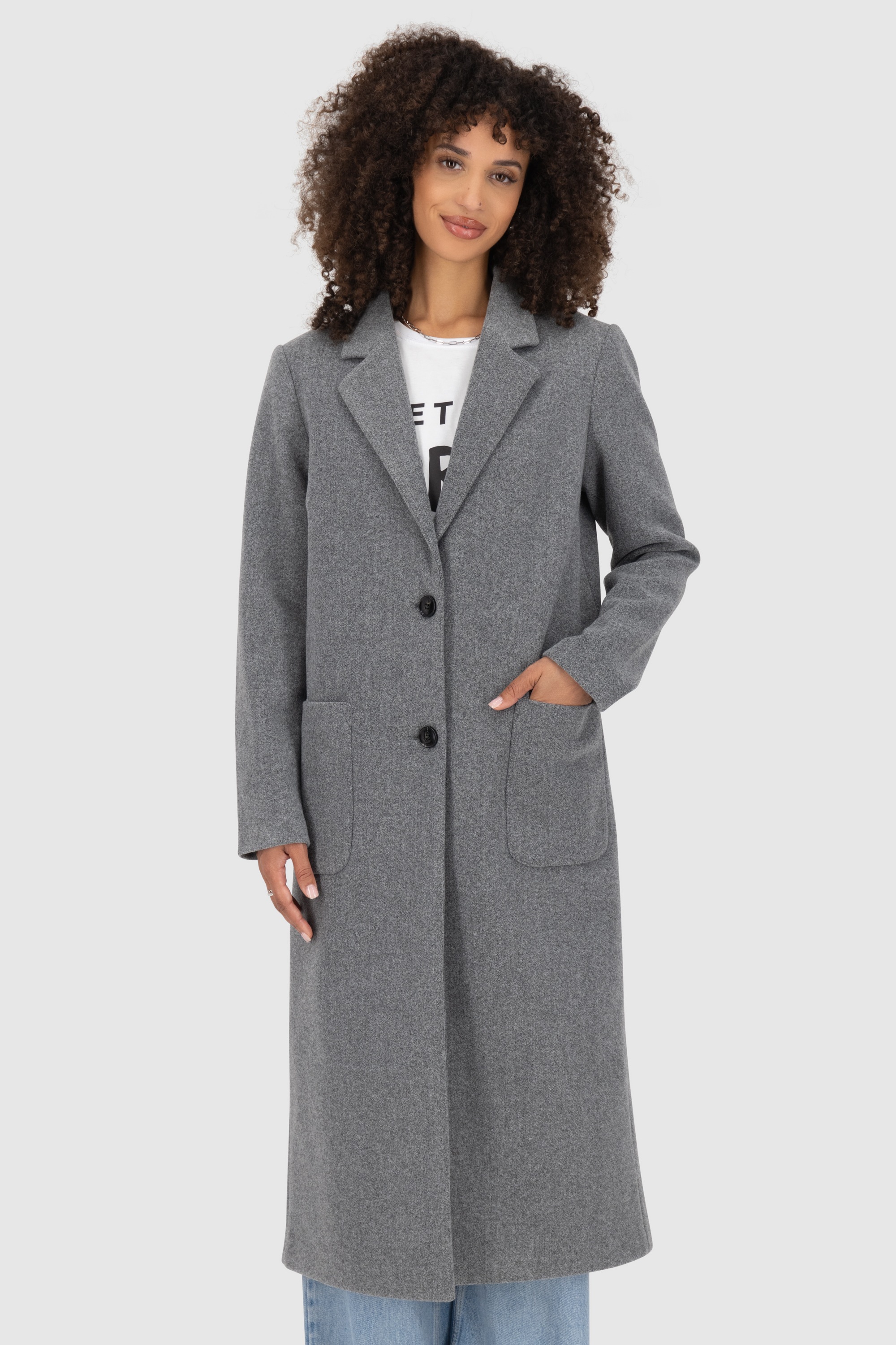 Alife & Kickin Winterjacke »Damen DierdreAK A«, ohne Kapuze, Klassischer Wintermantel in schmaler, gerader Passform und Wolloptik