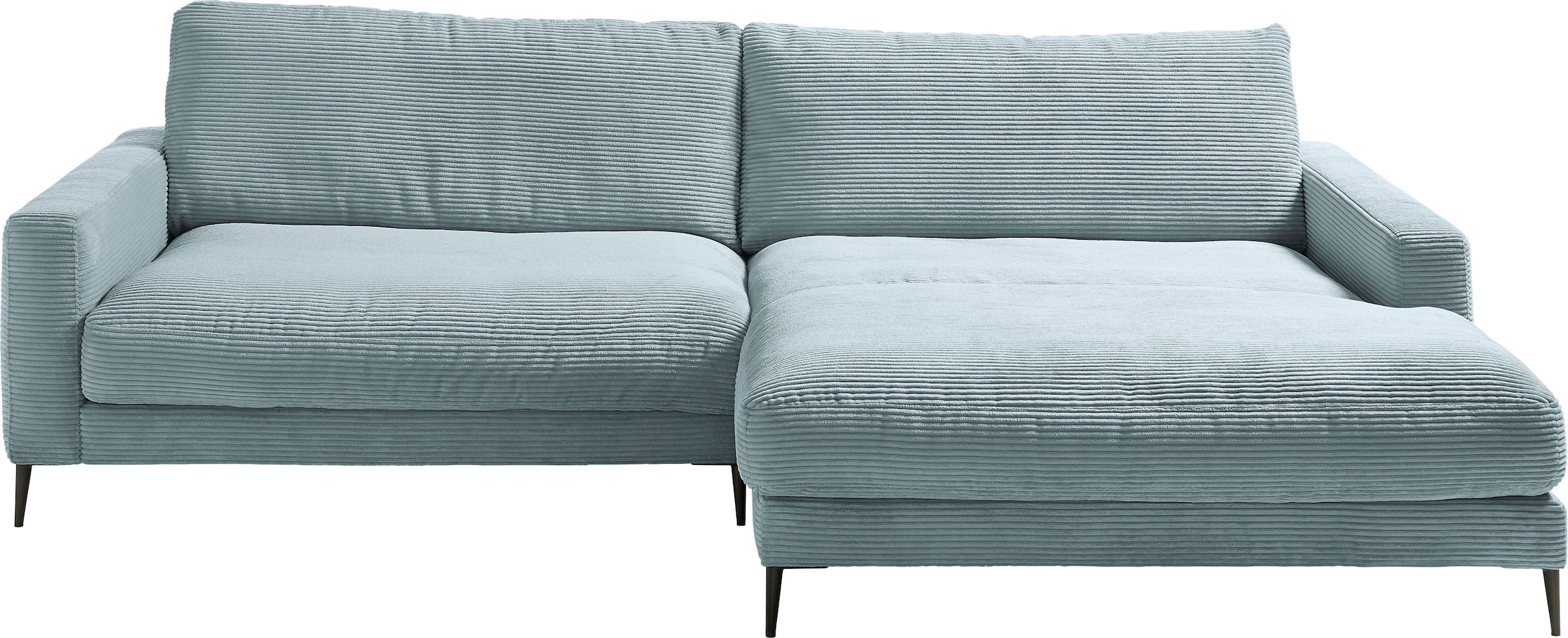 INOSIGN Ecksofa »Downtown, B/T/H: 272/190/84 cm L-Form«, weicher Sitzkomfort auch in Cord und Bouclé, incl. Zierkissen