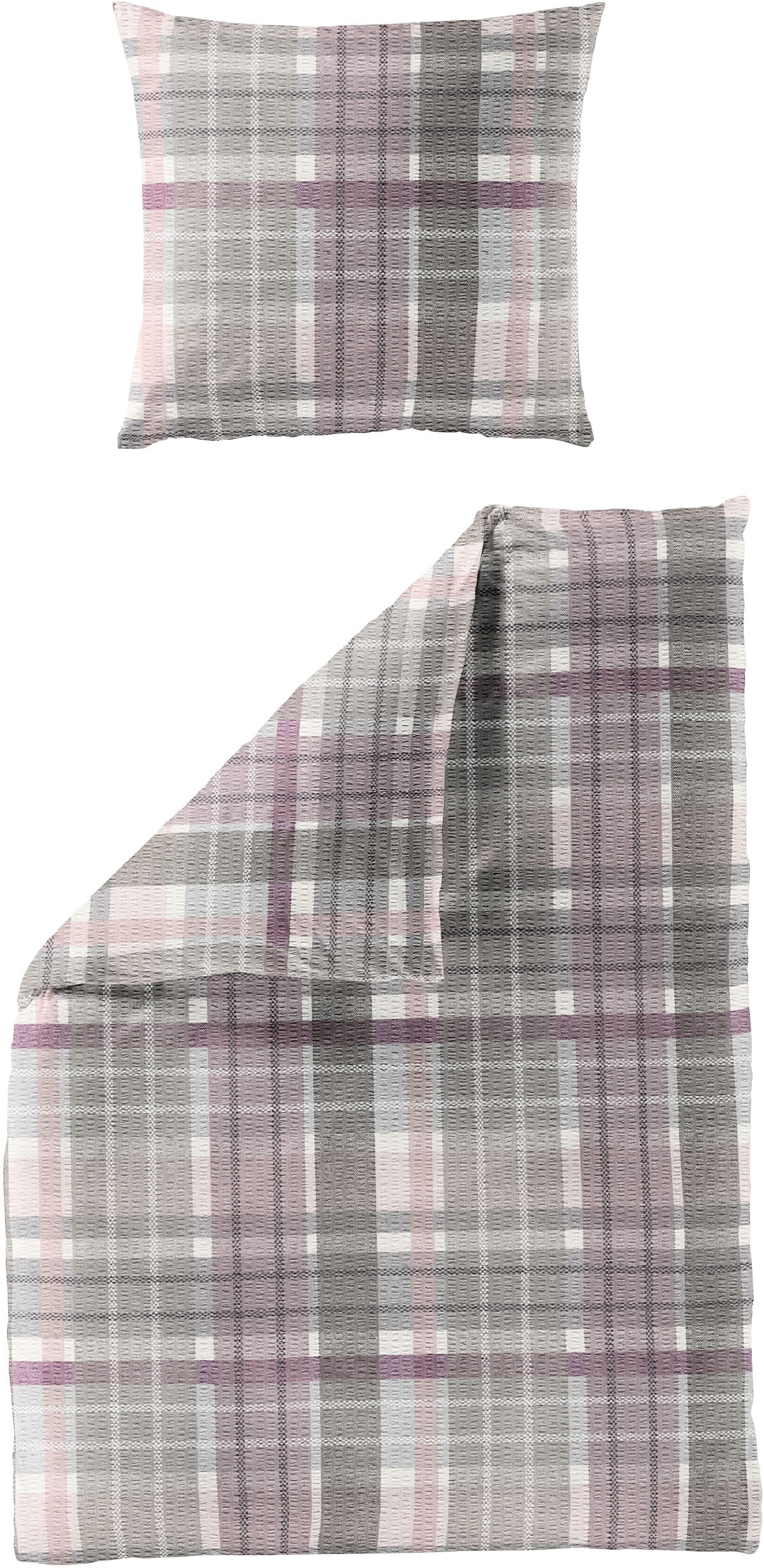 BIERBAUM Bettwäsche »Bettwäsche 4149« 2 Seersucker, 100  % Baumwolle, pflegeleicht, bügelfrei, kühlend