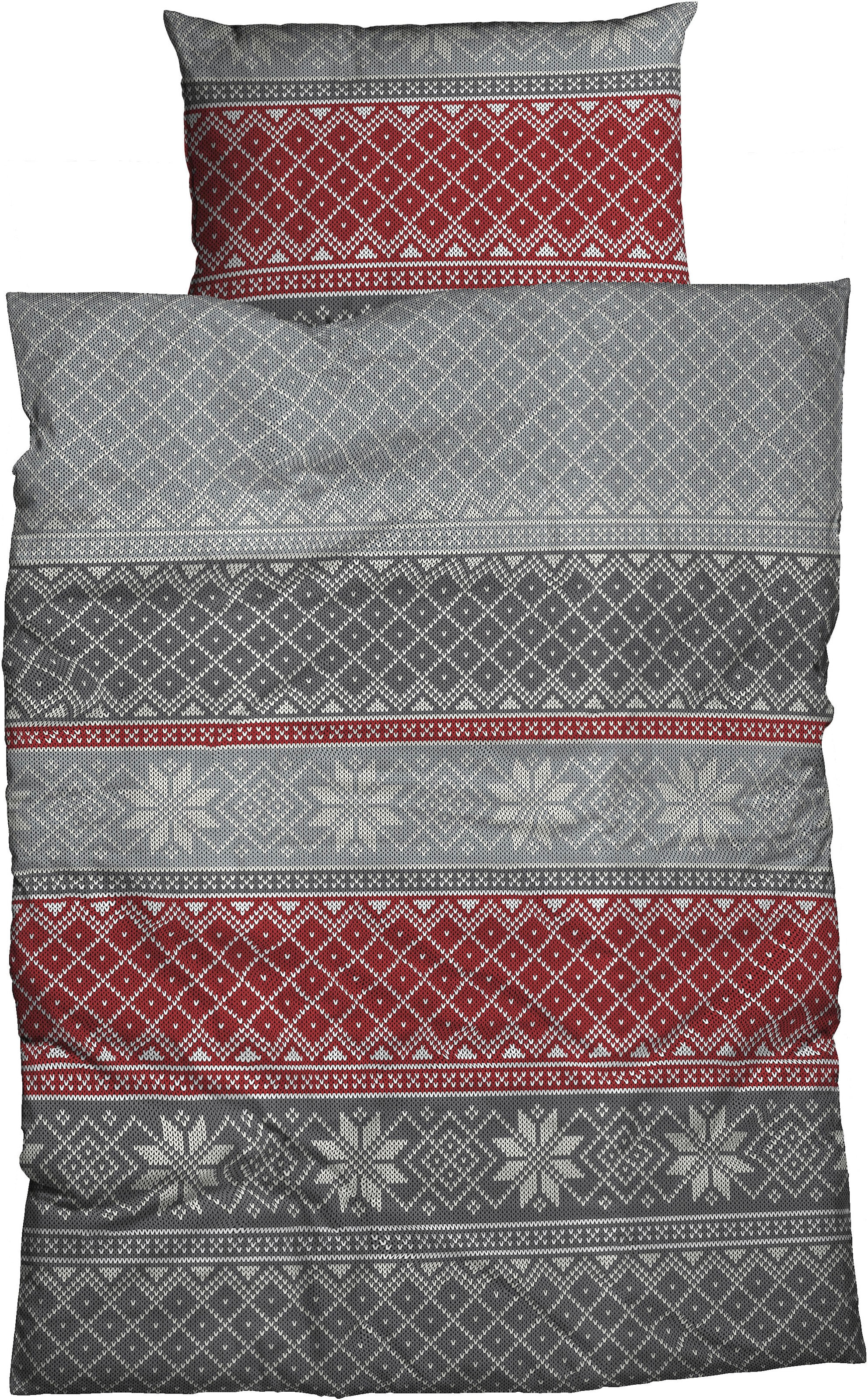 CASATEX Bettwäsche »Moldau« 3 Stk. tlg. norwegisches Muster, Schneekristall günstig online kaufen