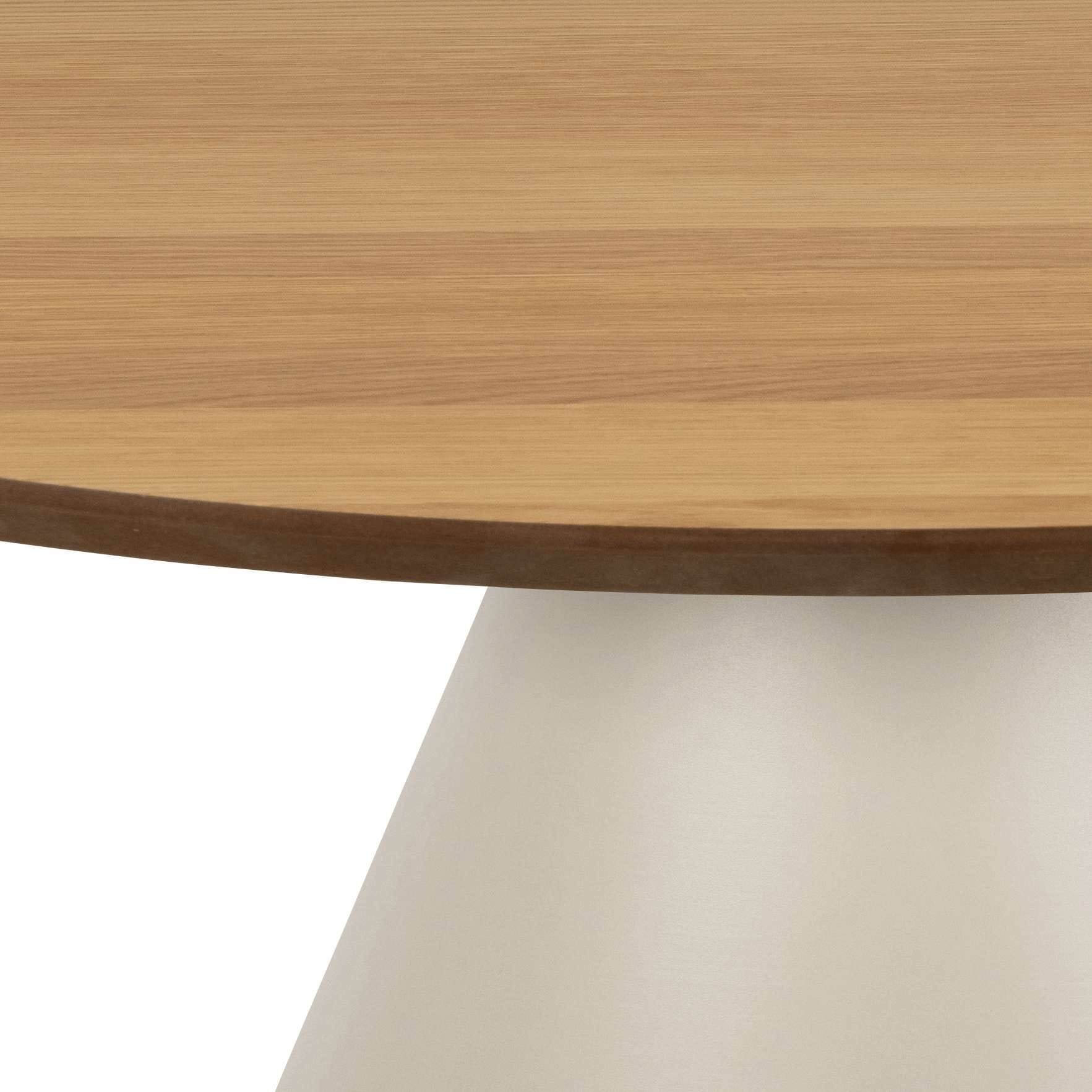 ACTONA GROUP Couchtisch »Soli«, Rund Couchtisch, Tischplatte matt Eiche, Säule Gestell grau, Ø65x43cm