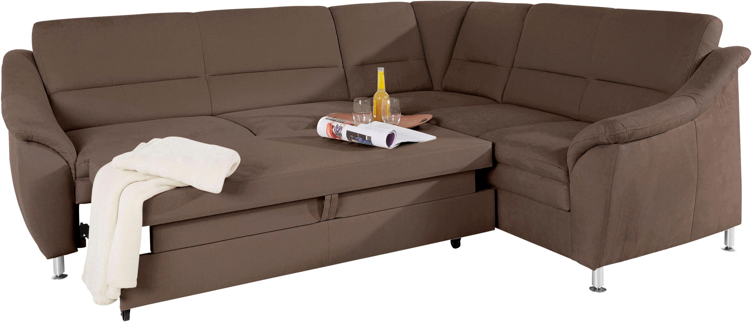 Places of Style Ecksofa »Cardoso L-Form«, Federkern, wahlweise mit Bett, Schubkasten, teilweise Relaxfunktion