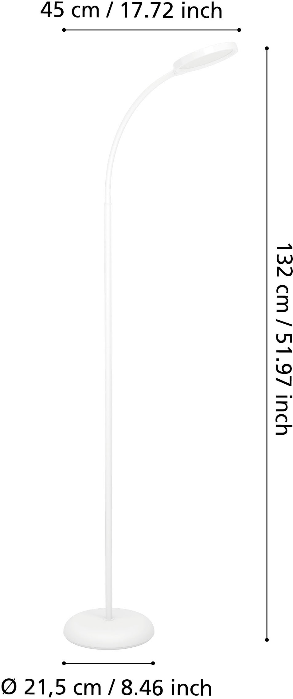 EGLO Stehlampe »LAURO Stehlampe - Kunststoff - LED - 1X5,5W - IP20« LED-Modul 1 Stk. Kaltweiß | Neutralweiß | Warmweiß