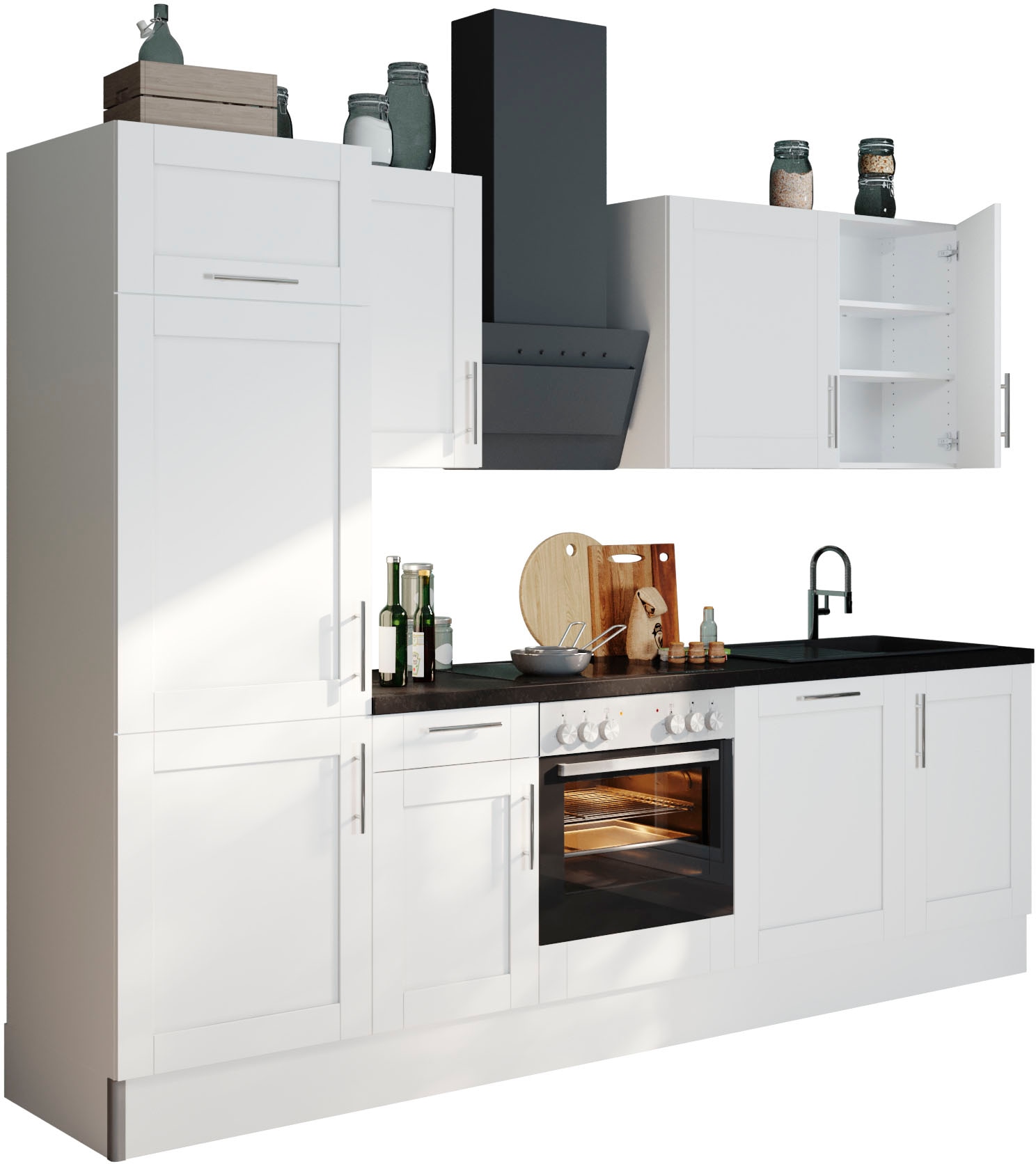 OPTIFIT Küche »Ahus«, 280 cm breit,wahlweise mit E-Geräten,MDF Fronten,  Soft Close Funktion auf Raten kaufen | Sockelblenden