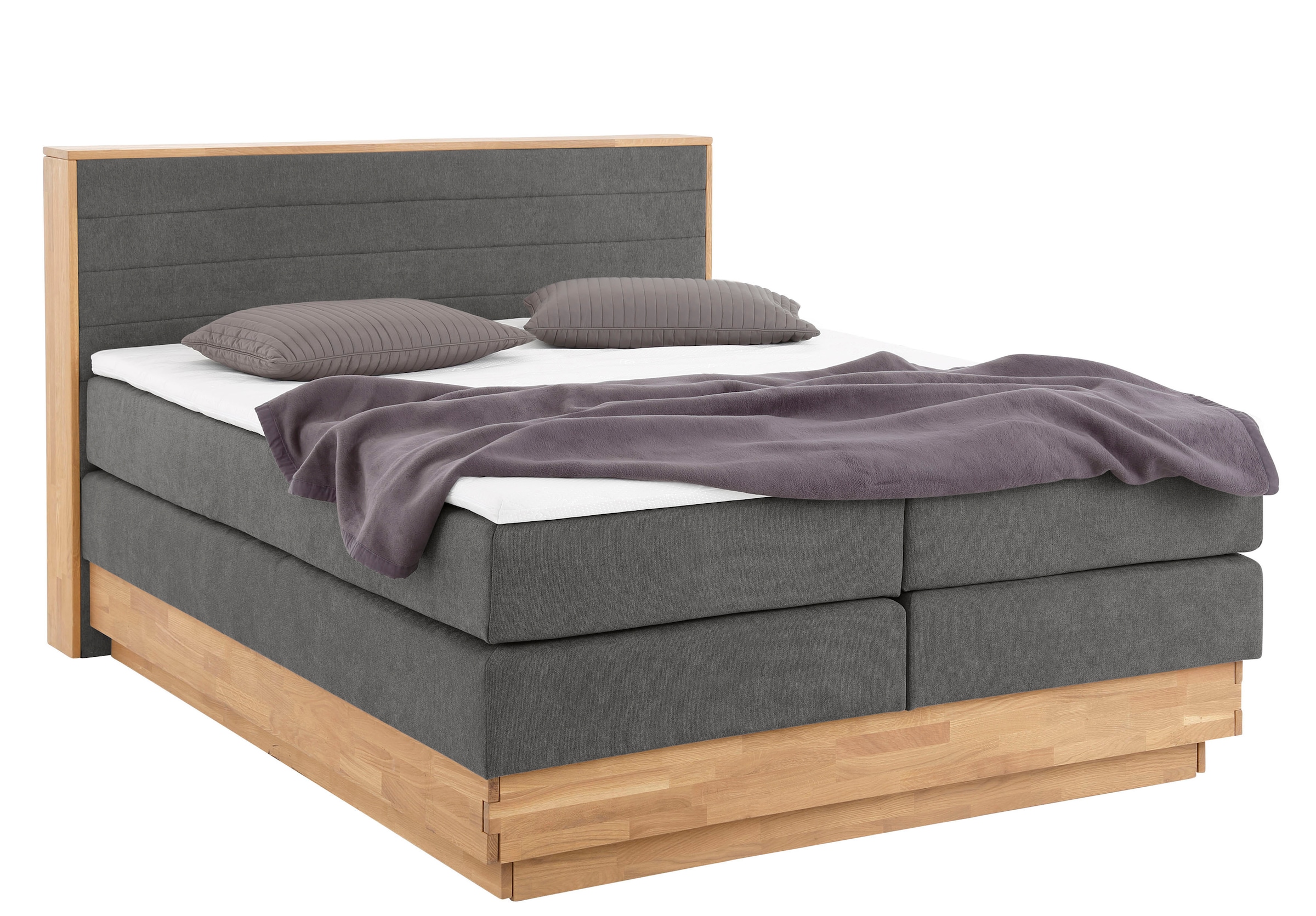 Home affaire Boxspringbett Cavan, Eiche, inkl. Bettkasten & Topper, verschi günstig online kaufen