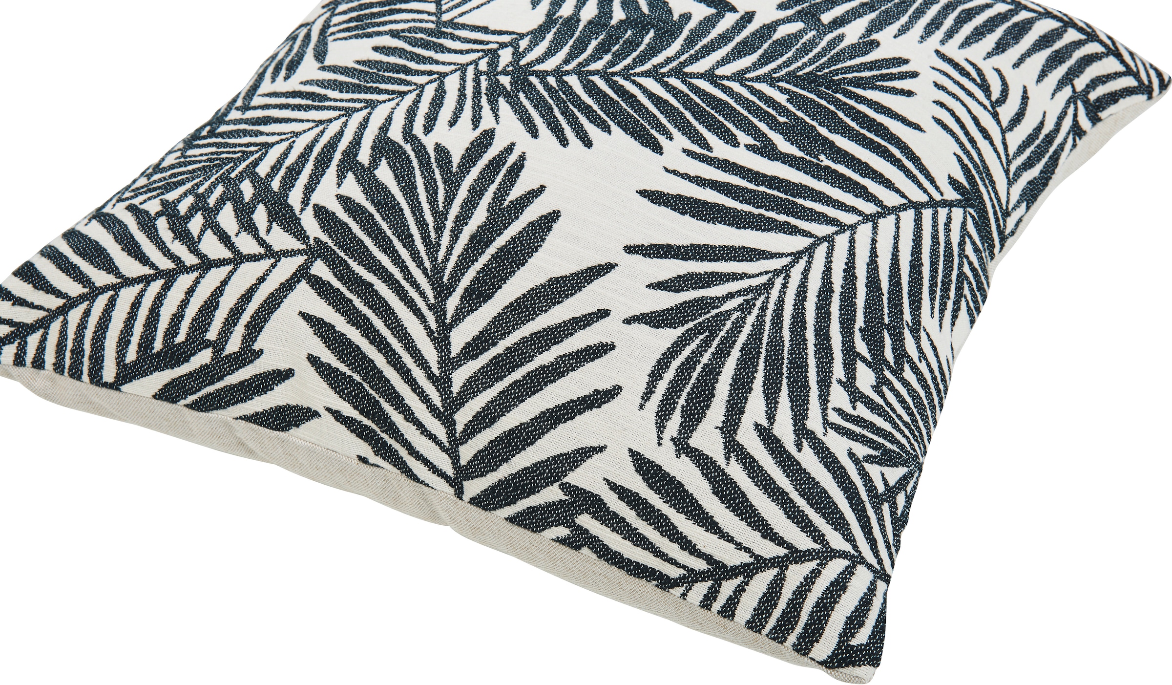 done.® Kissenhülle »Black Palm« Kissenhülle vorderseitig jaquardgewebt mit Blattmotiv