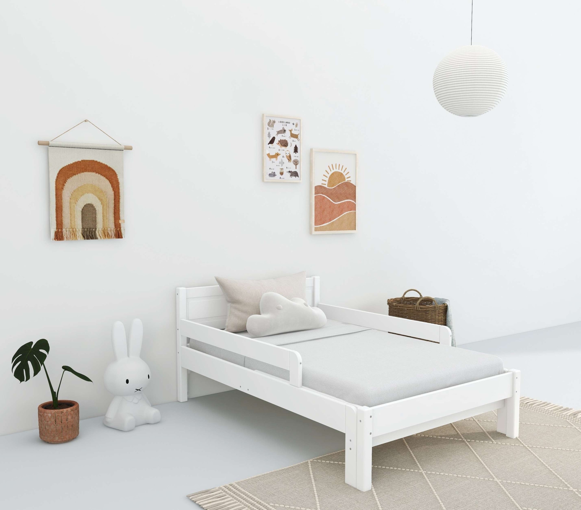 Home affaire Kinderbett »Hero, Massivholzbett, ausziehbar von 140 bis 200 cm, FSC®« 90cm Breite, 140-200cm Liegefläche,  massive Kiefer, mit Lattenrost, zeitlose Optik,  Rausfallschutz