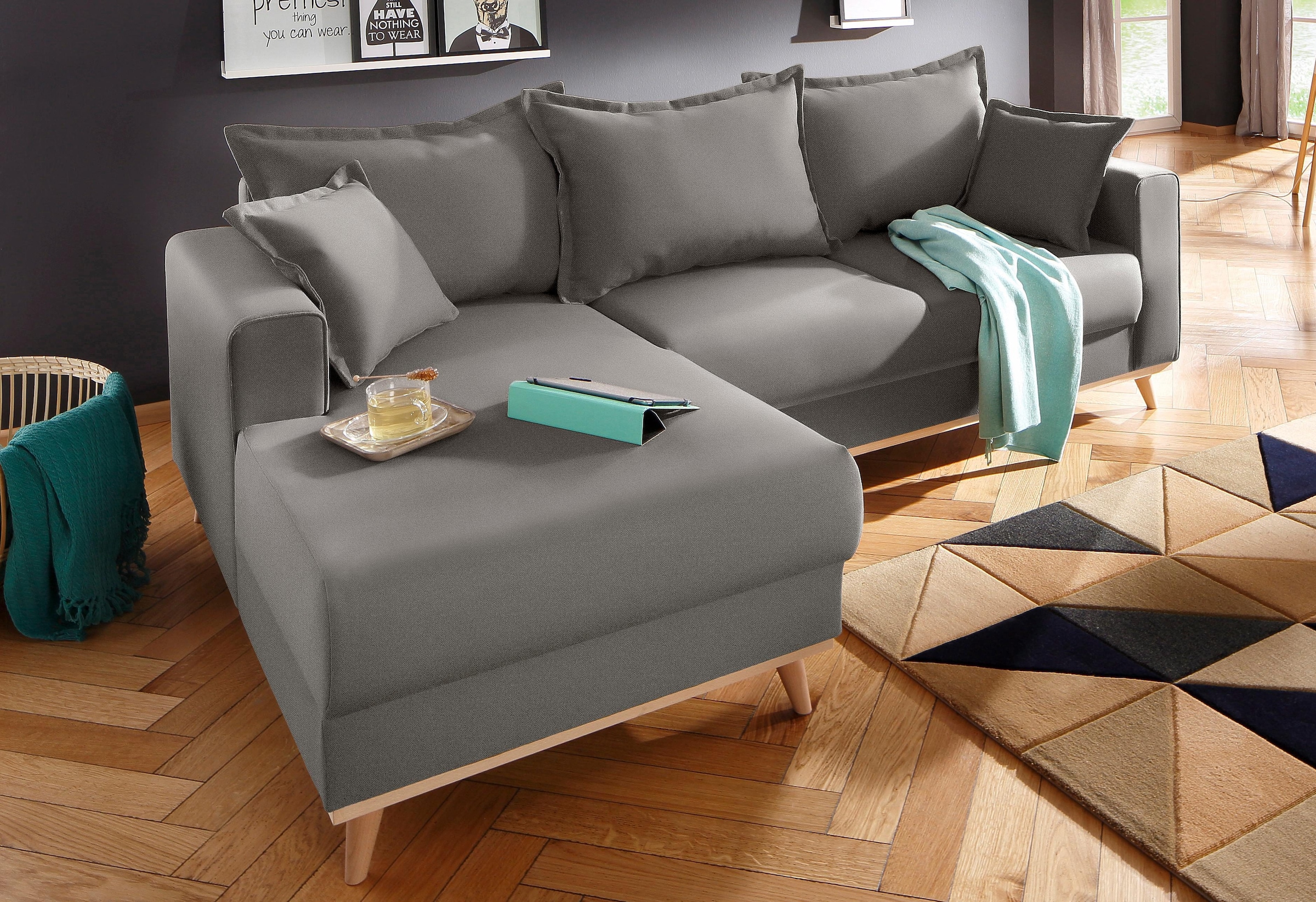 Home affaire Ecksofa »Edina L-Form« auch in Baumwollmix-Bezug, im skandinavischem Stol