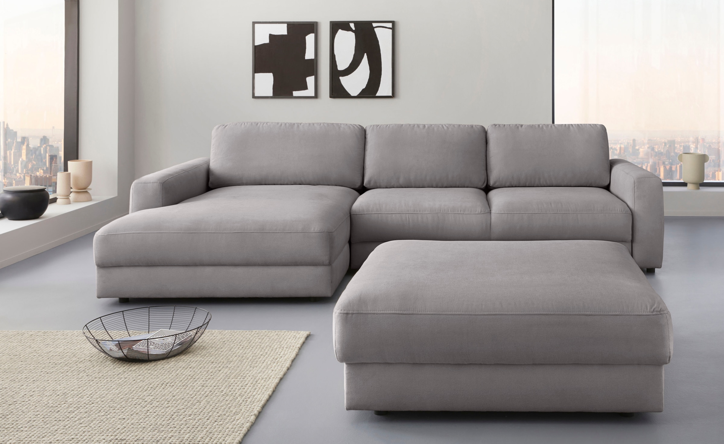Places of Style Ecksofa »Bloomfield, bequem und elegant, OTTOs Choice, L-Form«, wahlweise mit Bettfunktion und Bettkasten