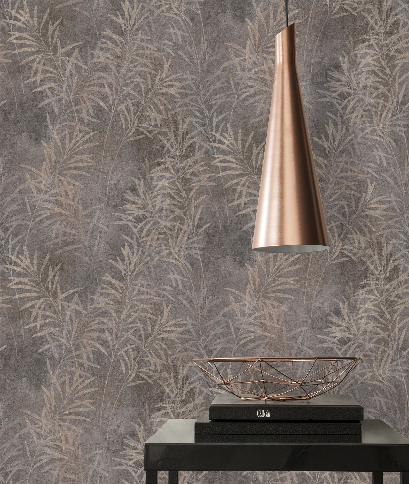 A.S. Création Vliestapete »Terra Tapete Floral Blätter«, matt-gemustert-neutral, Landhaus-Tapete Natur Metallic Tapeten Wohnzimmer Schlafzimmer Küche