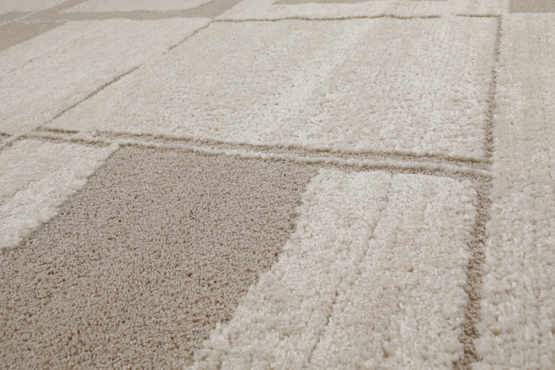 Wecon home Teppich »Ingvar« rechteckig 18 mm Höhe Gewebt, Hoch-Tief, pflegeleicht, kariertes Design, Scandi, Wohnzimmer