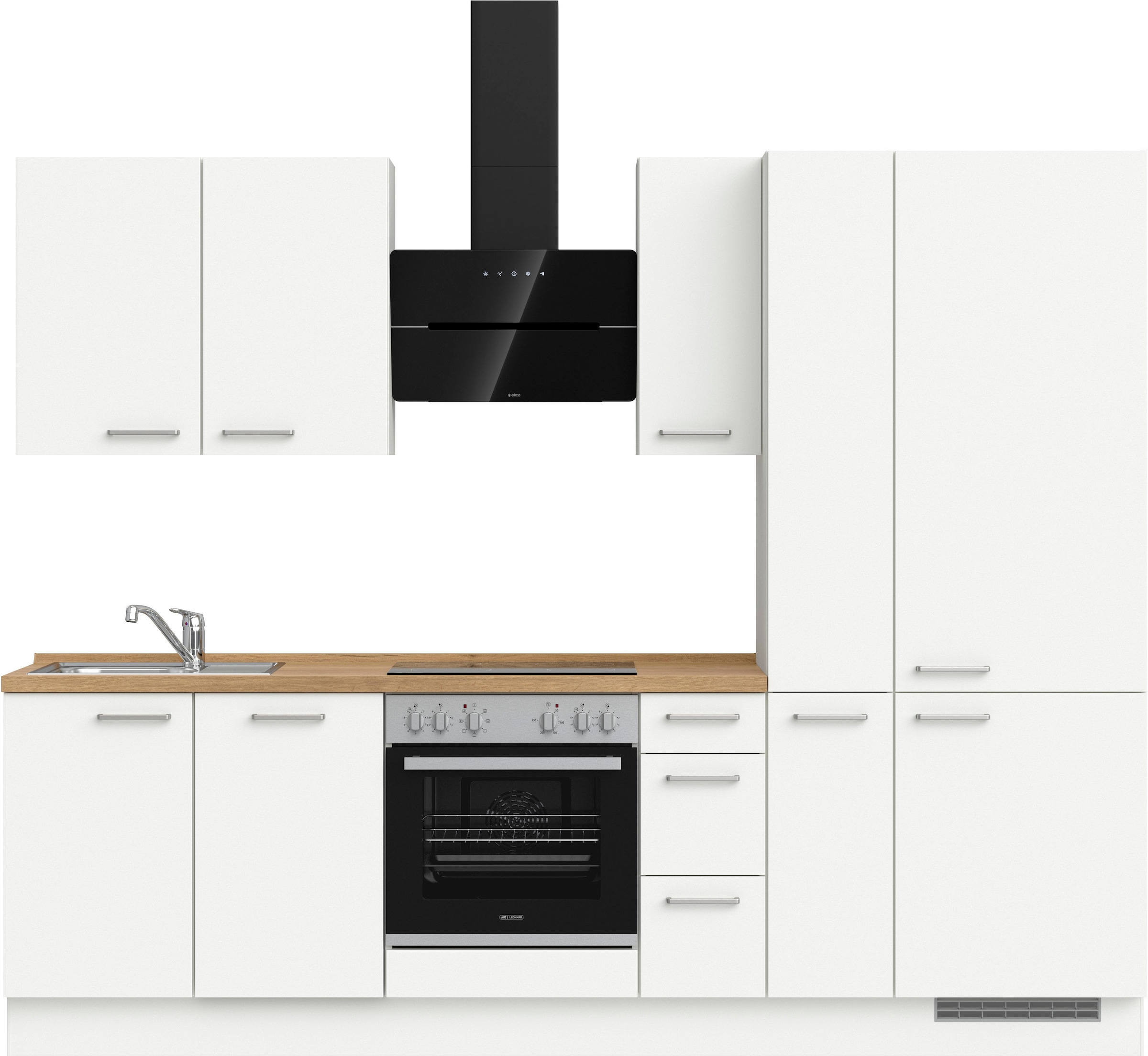 nobilia® Küchenzeile »"Touch II", NEU: individuell anpassbar mit gratis Profi-Beratung« vormontiert, Breite 270 cm, Ausrichtung wählbar, wahlw. mit E-Geräten