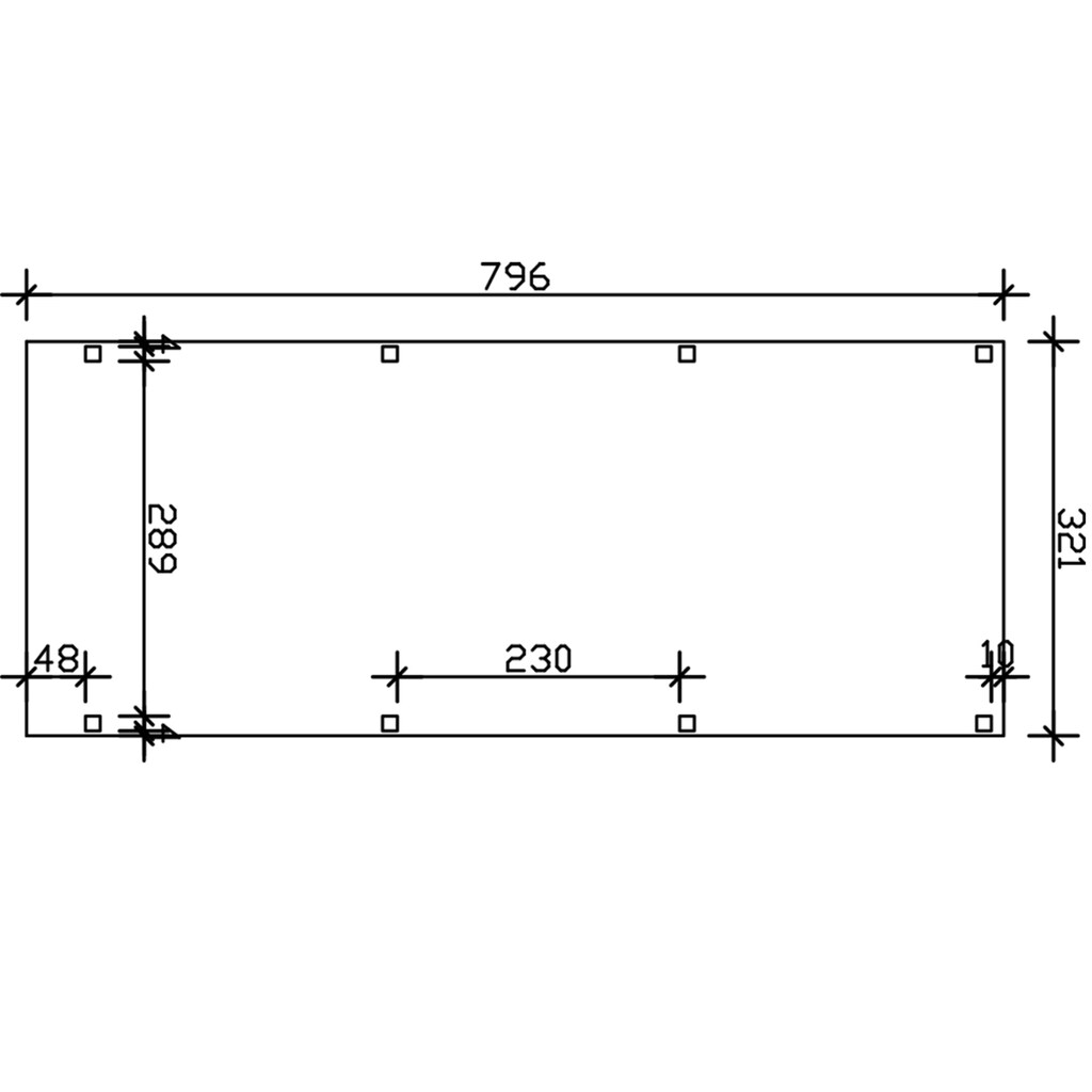 Skanholz Einzelcarport »Grunewald«, Leimholz-Nordisches Fichtenholz, natur, mit Aluminiumdach