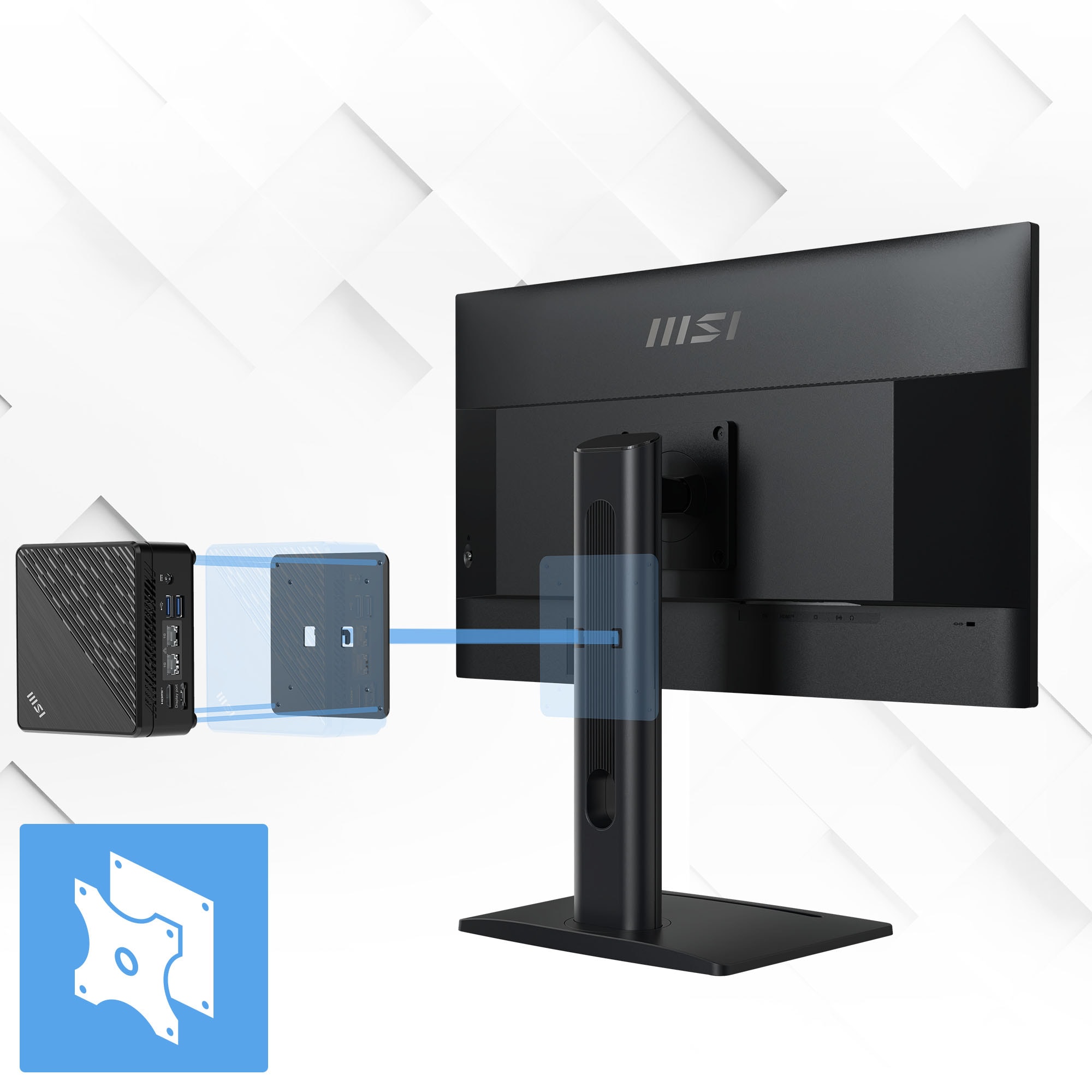 MSI LED-Monitor »PRO MP275QPG«, 69 cm/27 Zoll, 2560 x 1440 px, WQHD, 1 ms Reaktionszeit, 100 Hz, dreh-, neig-,schwenk-, höhenverstellbar, Speaker