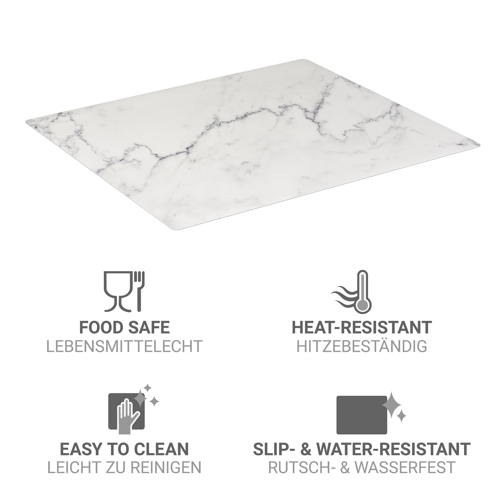 WENKO Herd-Abdeckplatte »Modell Marmor« Schutzmatte, Abdeckmatte für Kochfelder, Induktionsschutzmatte
