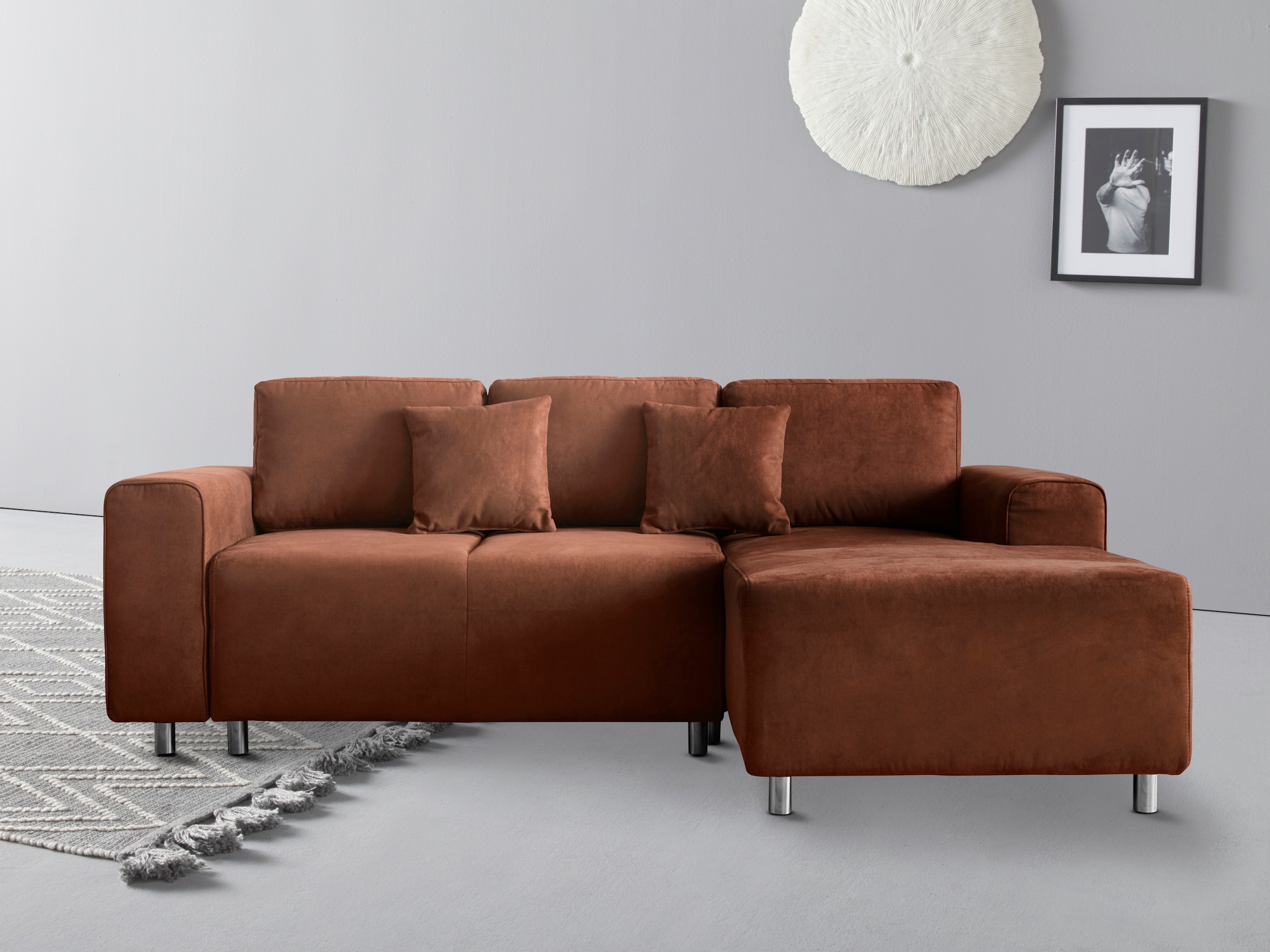 Home affaire Ecksofa »Györ« L-Form, wahlweise mit Bettfunktion und Bettkast günstig online kaufen
