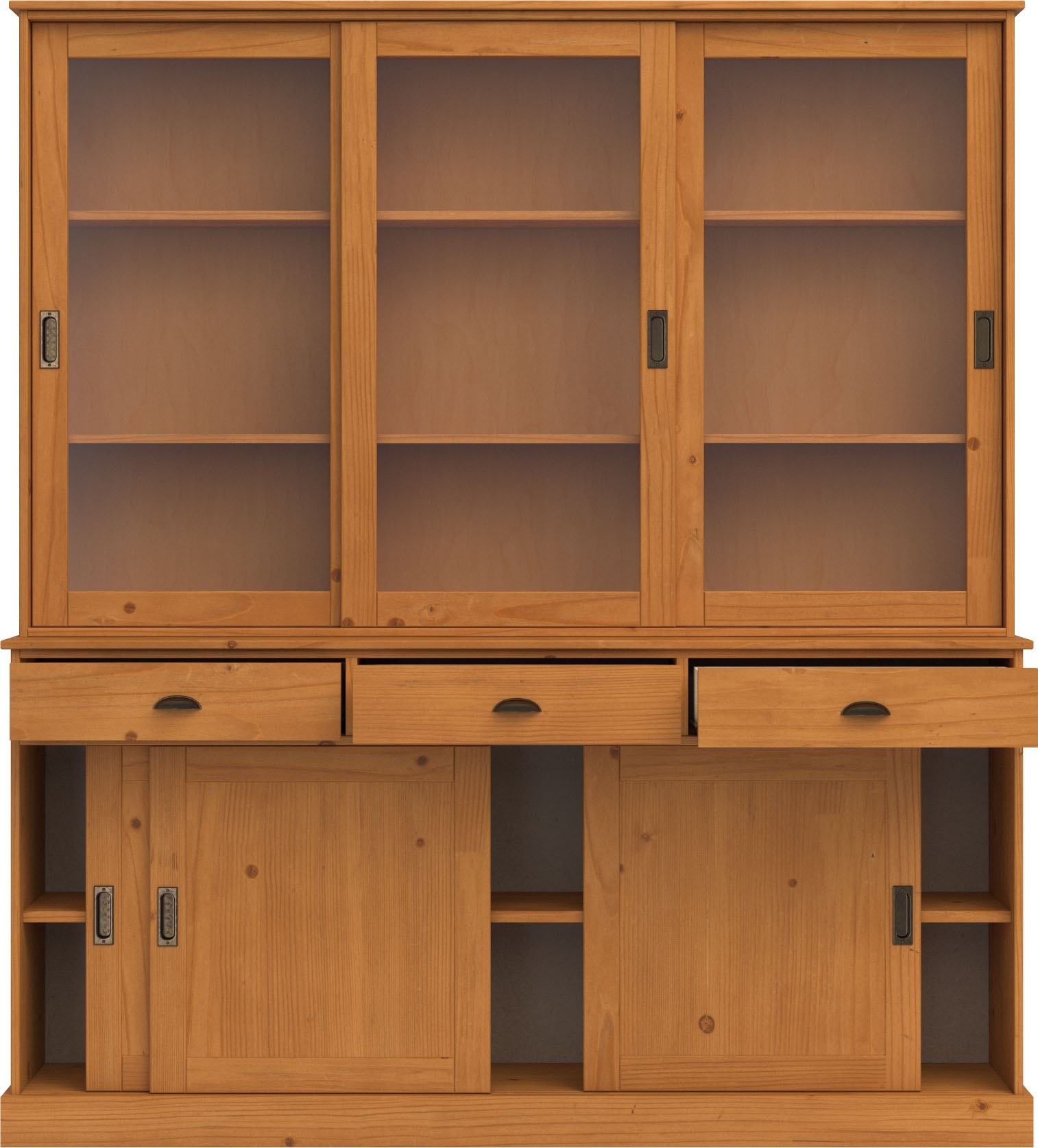 Home affaire Buffet »Schröder«, mit 6 Schiebetüren, davon 3 mit Glaseinsatz,Br.170 cm, Kiefer massiv