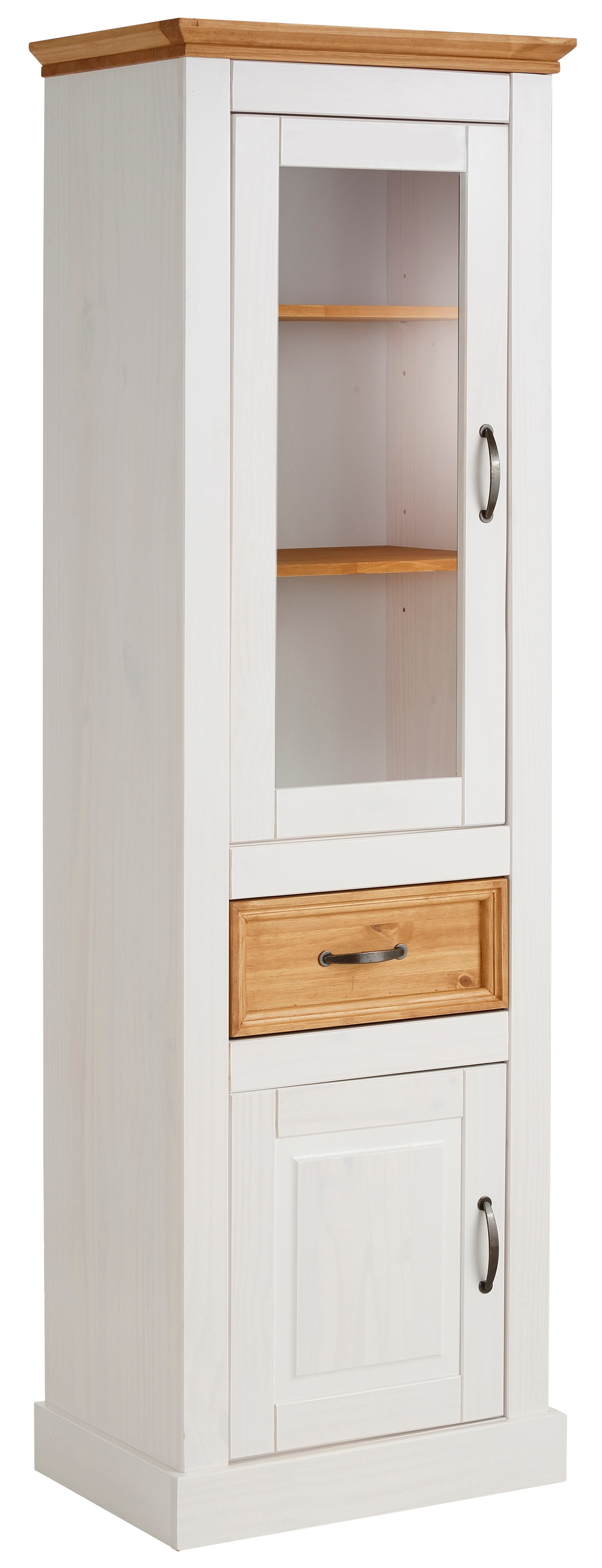 Home affaire Wohnwand »Selma«, (Set, 3 St.), 2 Vitrinen und 1 Lowboard, aus massivem Kiefernholz