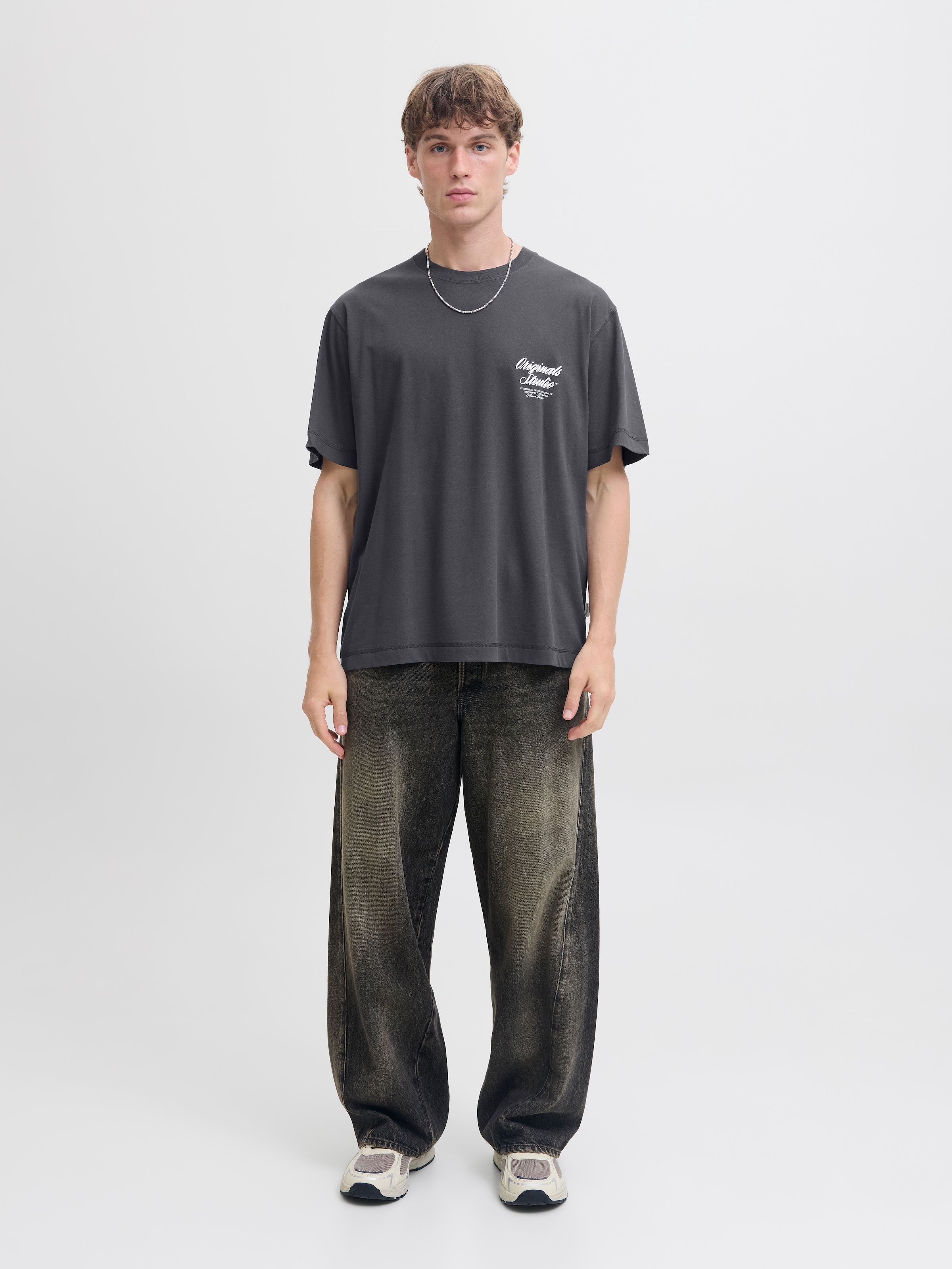 Jack & Jones Kurzarmshirt »JORNORREBRO TYPO TEE SS CREW NECK NOOS« Baumwolle, relaxed fit