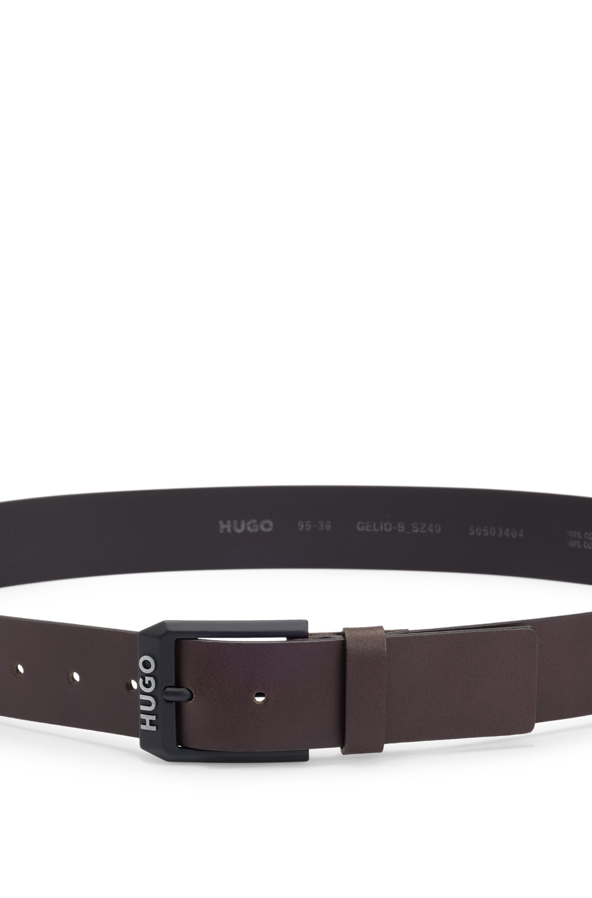 HUGO Ledergürtel »Gelio-B_Sz40«, HUGO Markenlabel, rote Ziehnaht