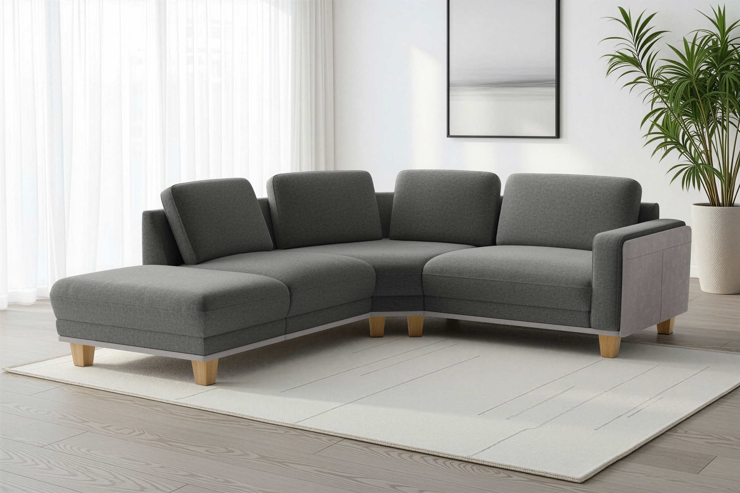 sit&more Ecksofa »Concept« Modernes Sofa in drei Fußfarben zur Auswahl