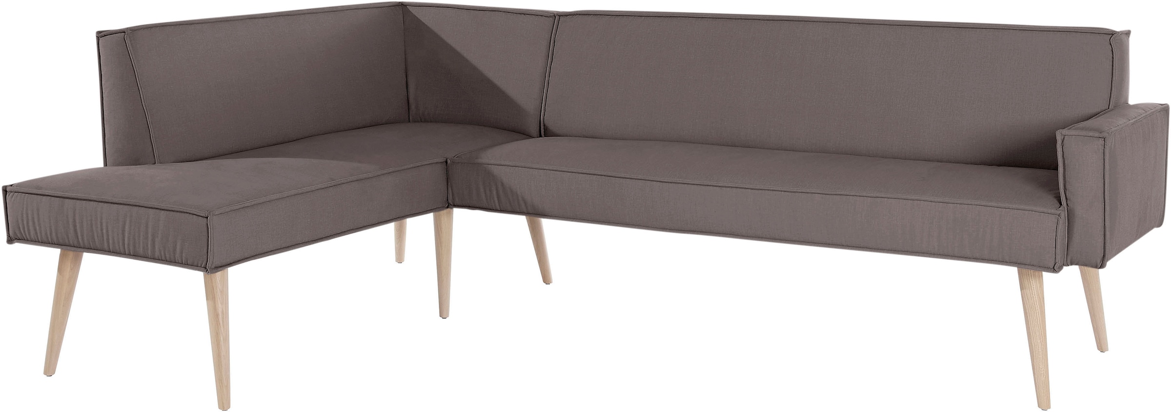 exxpo - sofa fashion Eckbank »Lungo, moderne Kedernaht, bequem und elegant, hoher Holzfuß«, hochwertige Detailverarbeitung, frei im Raum stellbar