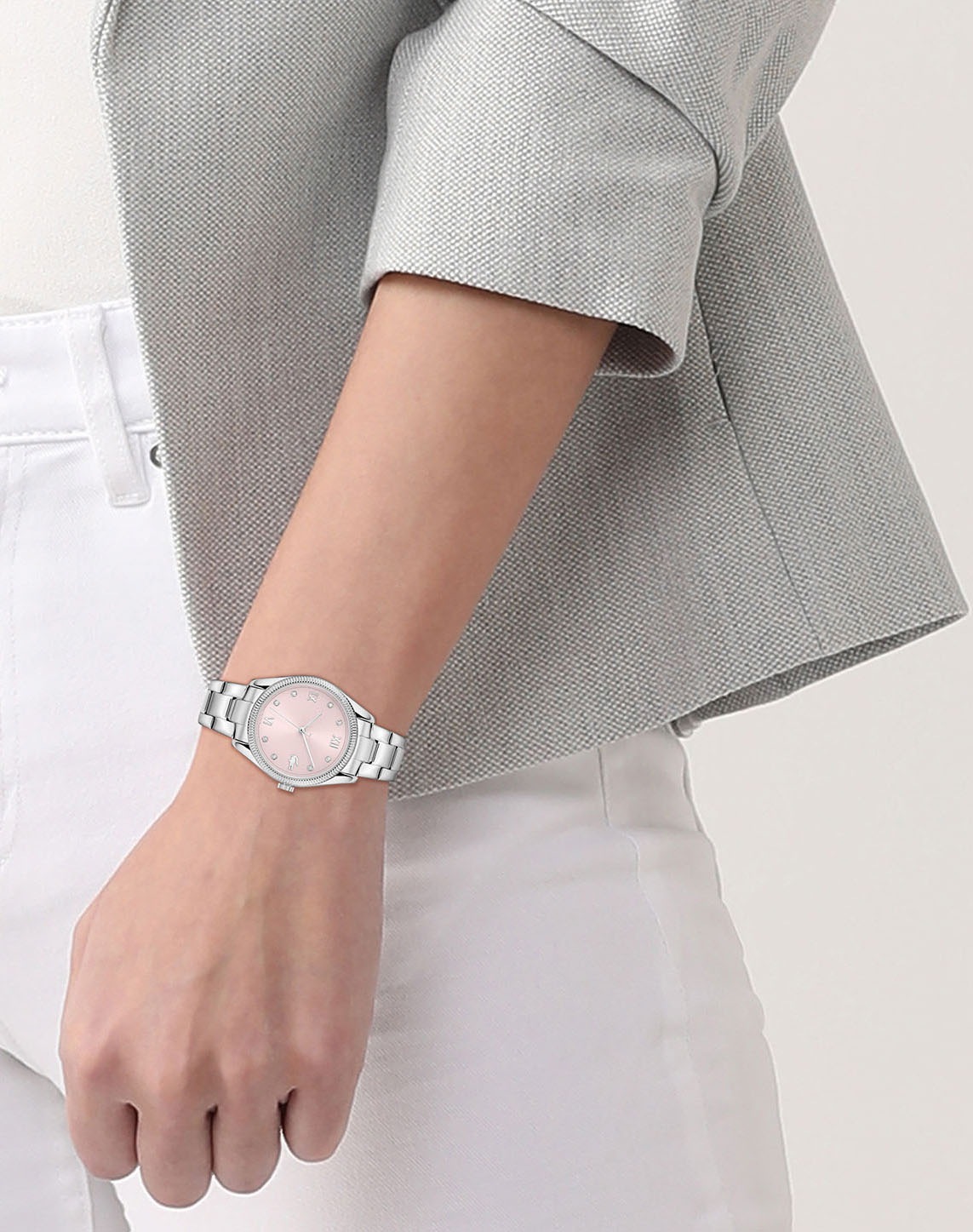 Lacoste Quarzuhr »LACOSTE PARISIENNE«, Armbanduhr, Damenuhr, Edelstahlarmband, analog, Glassteine