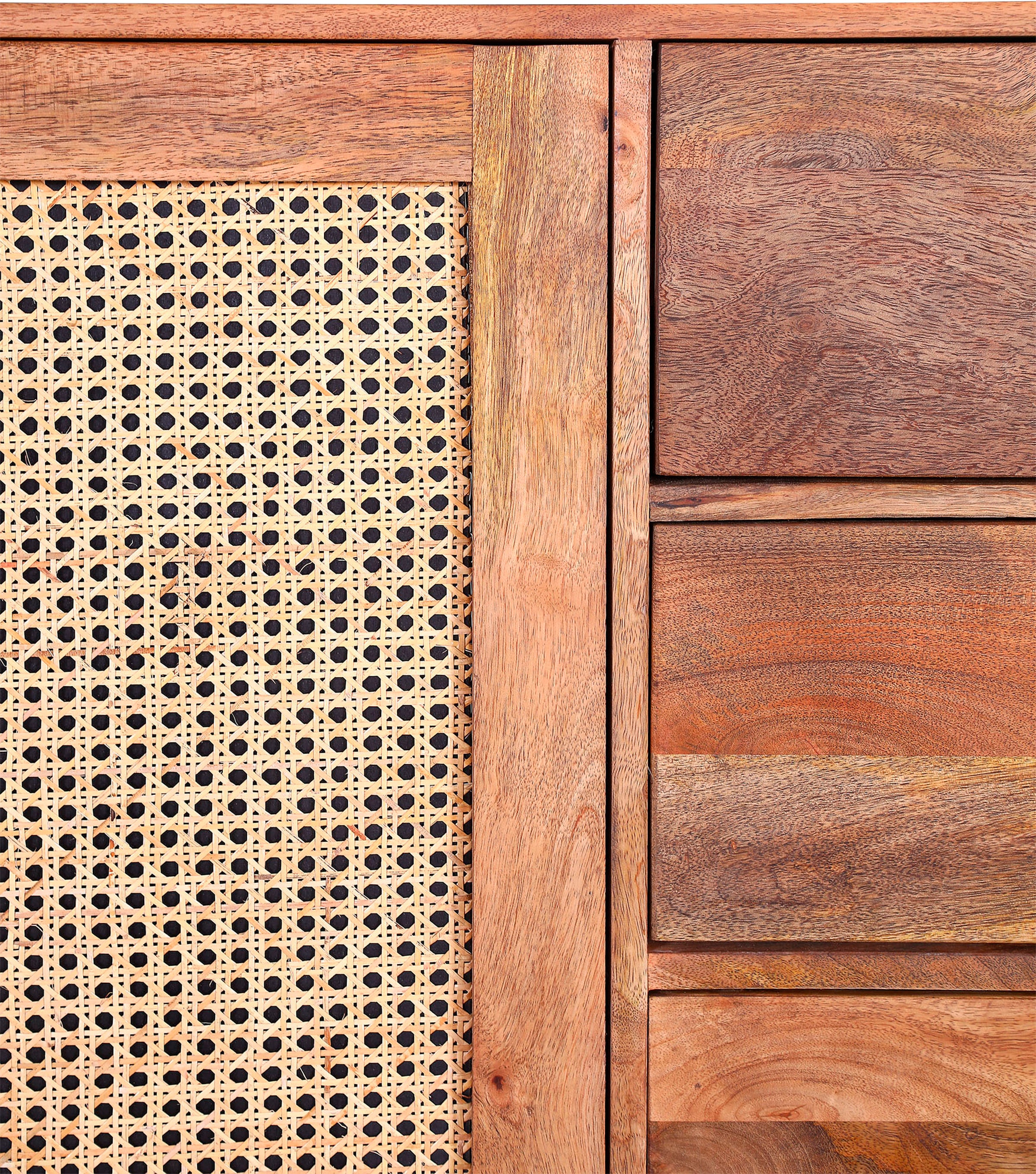 Gutmann Factory Kommode »Network«, mit Rattan Wiener Geflecht und Hairpin Beinen