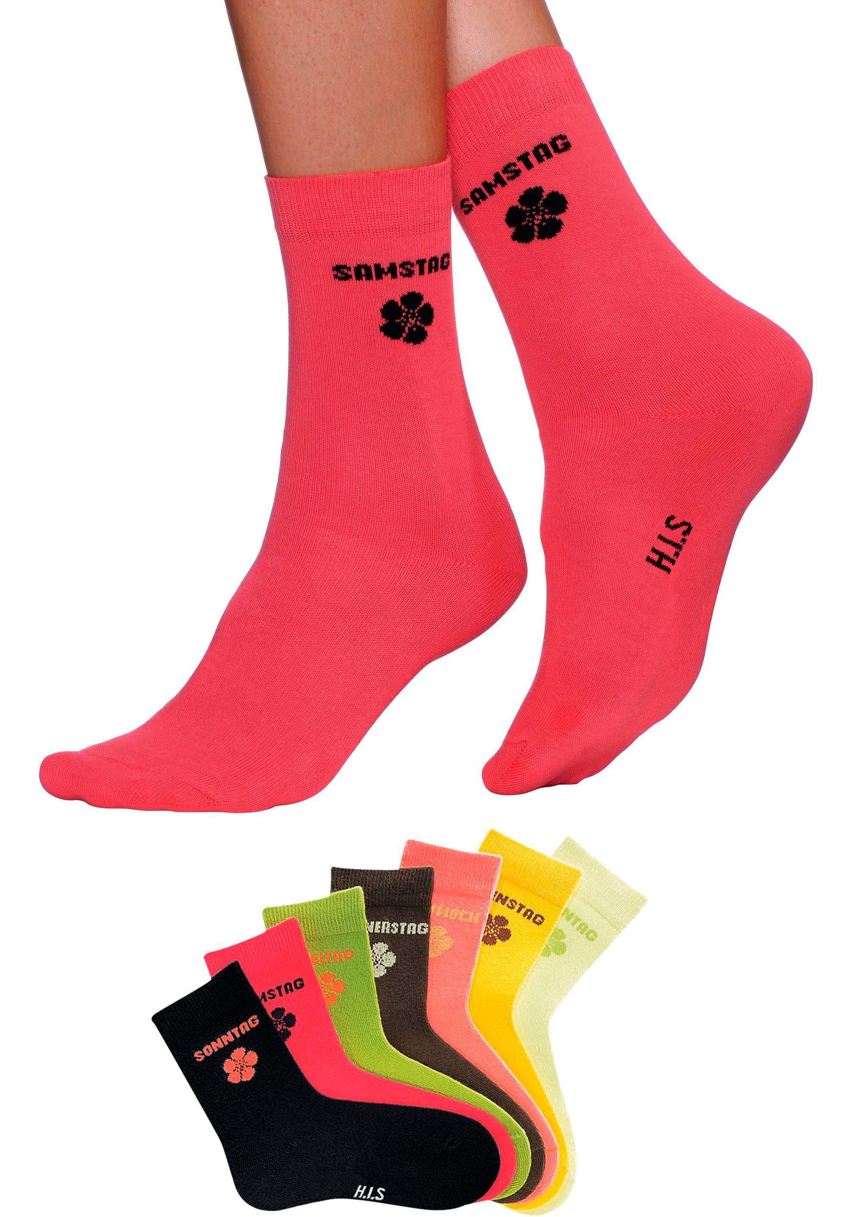 H.I.S Socken, (7 Paar), mit Kinder für Online-Shop Blumenmotiv kaufen im