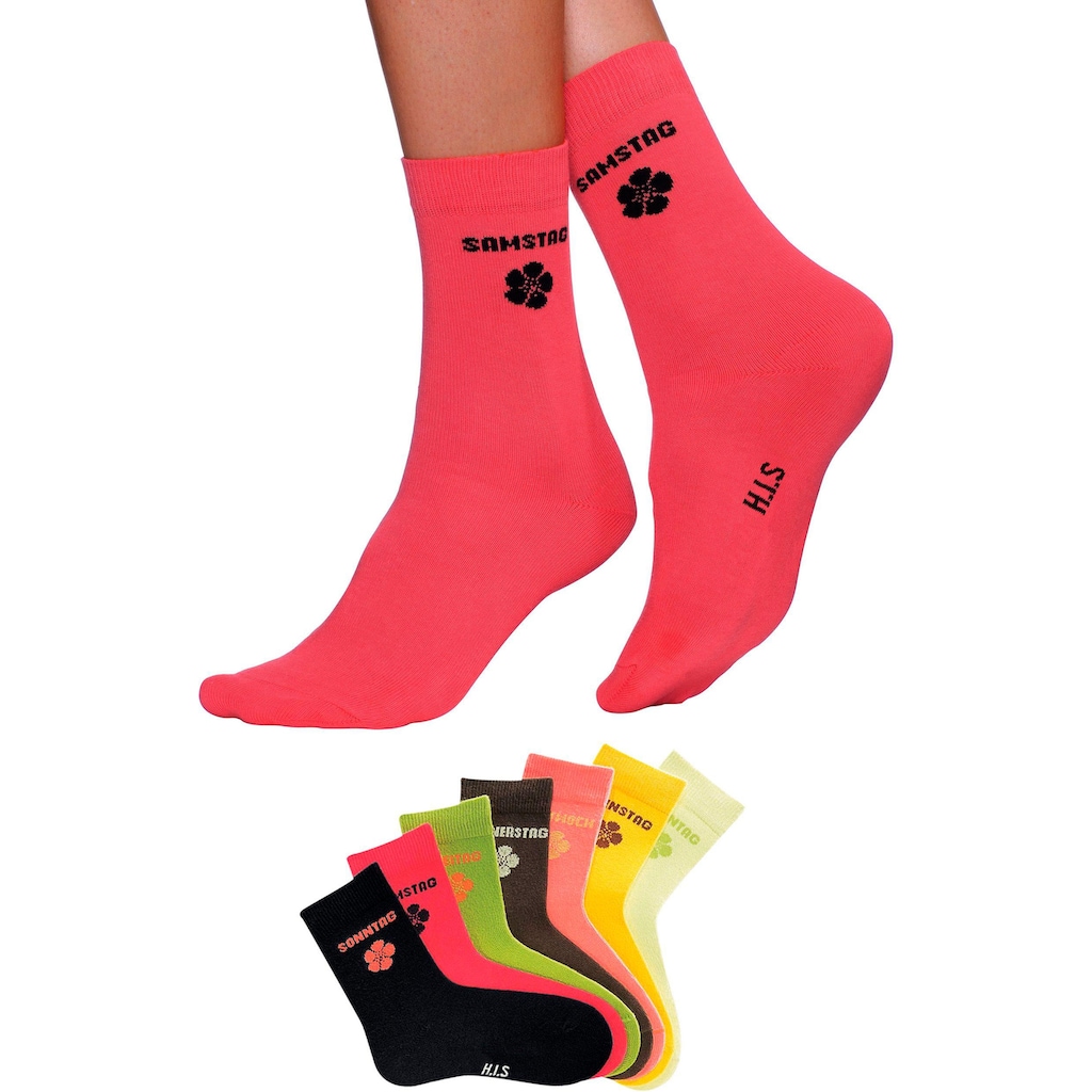 H.I.S Socken, (7 Paar), für Kinder mit Blumenmotiv