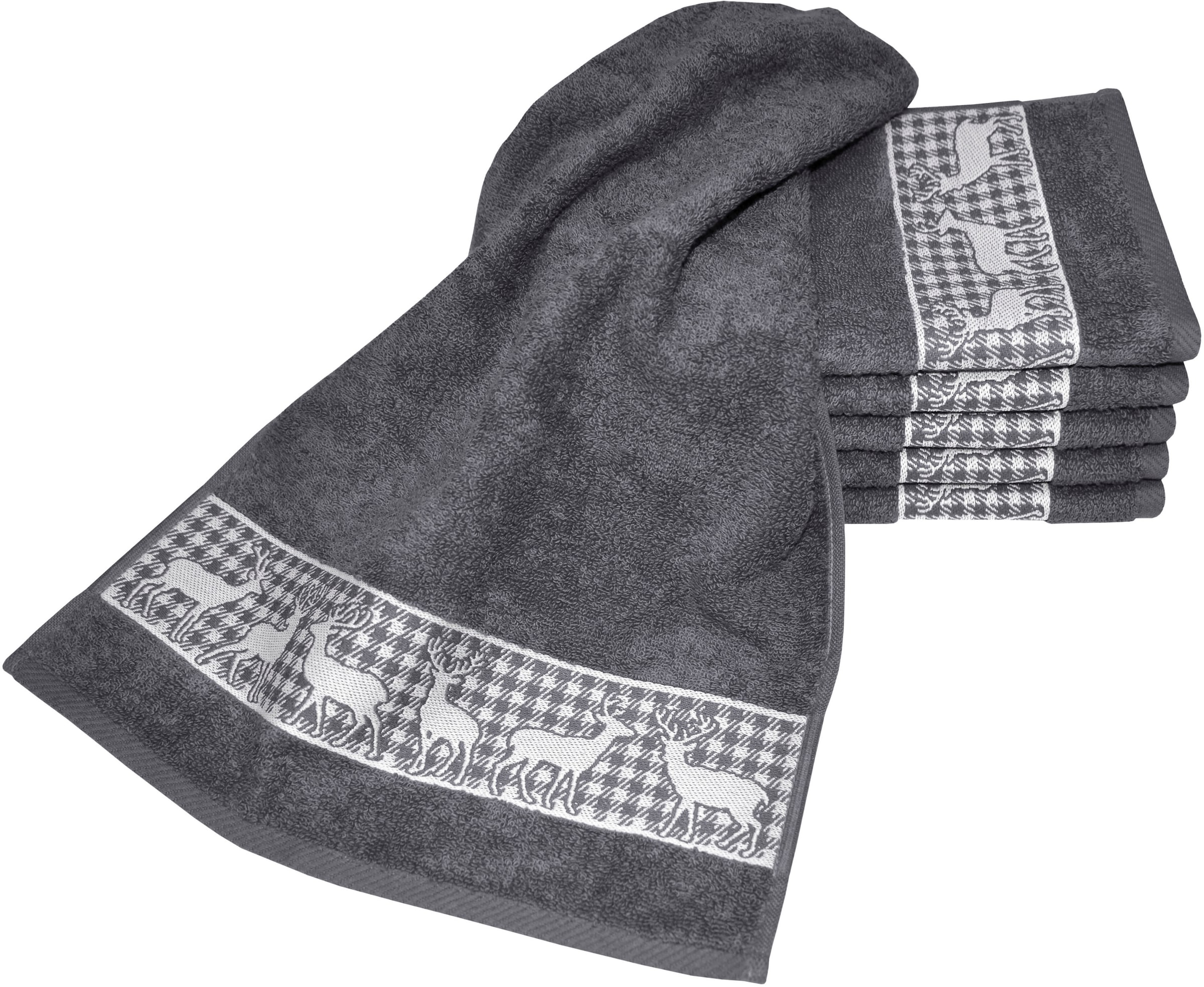 Dyckhoff Gästehandtücher »Hirschparade« Made in Germany (6 Gästetücher) günstig online kaufen
