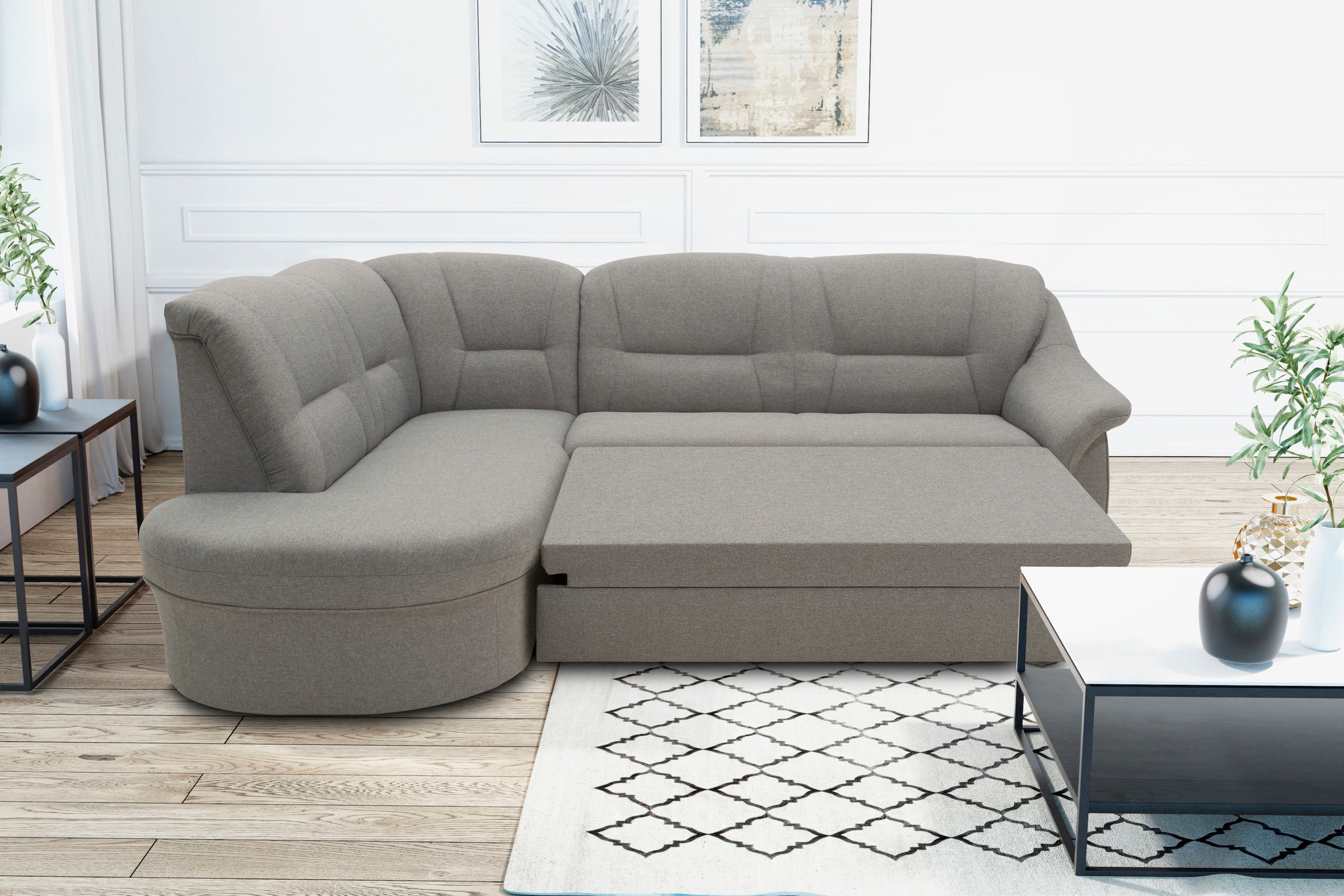 DOMO collection Ecksofa »Faenza für kleine Räume, Stellmaße 232x176cm, komf günstig online kaufen