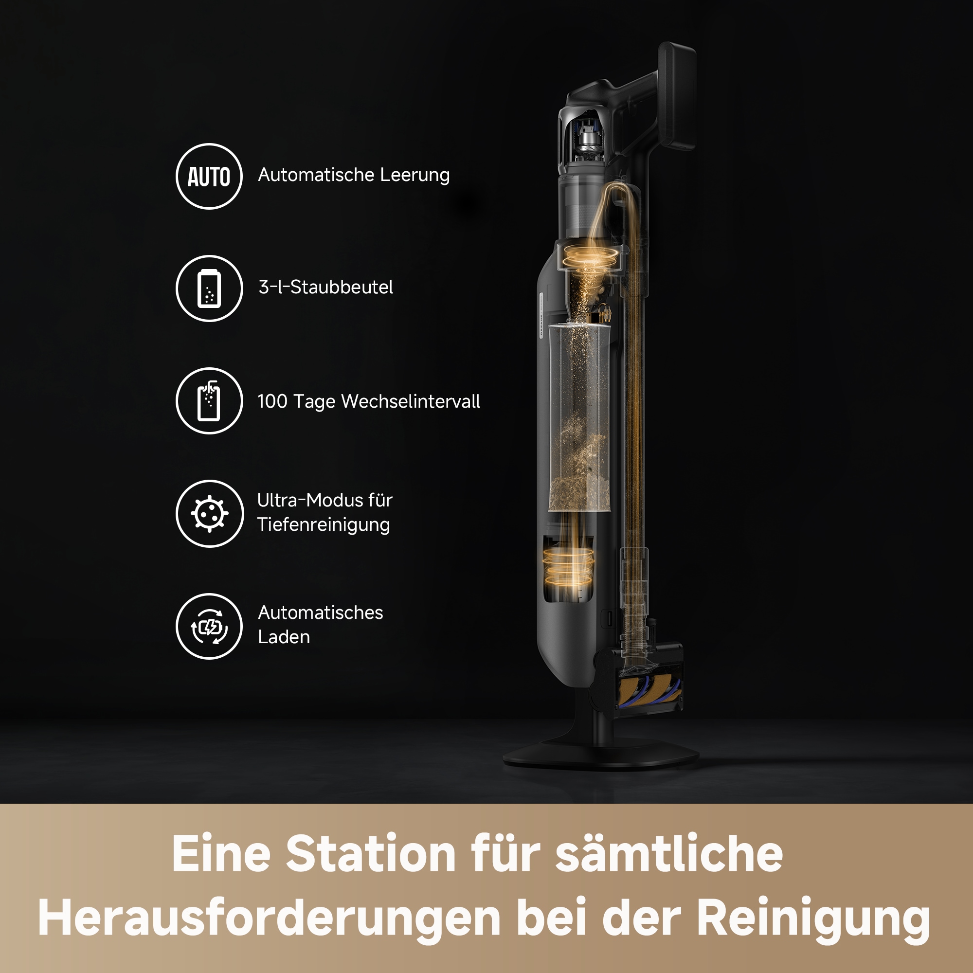Dreame Akku-Handstaubsauger »Dreame Z40 Station mit Absaugstation und 28.000 Pa Saugkraft«, Nasswischfunktion, vielseitige Aufsätze, automatische Entleerung