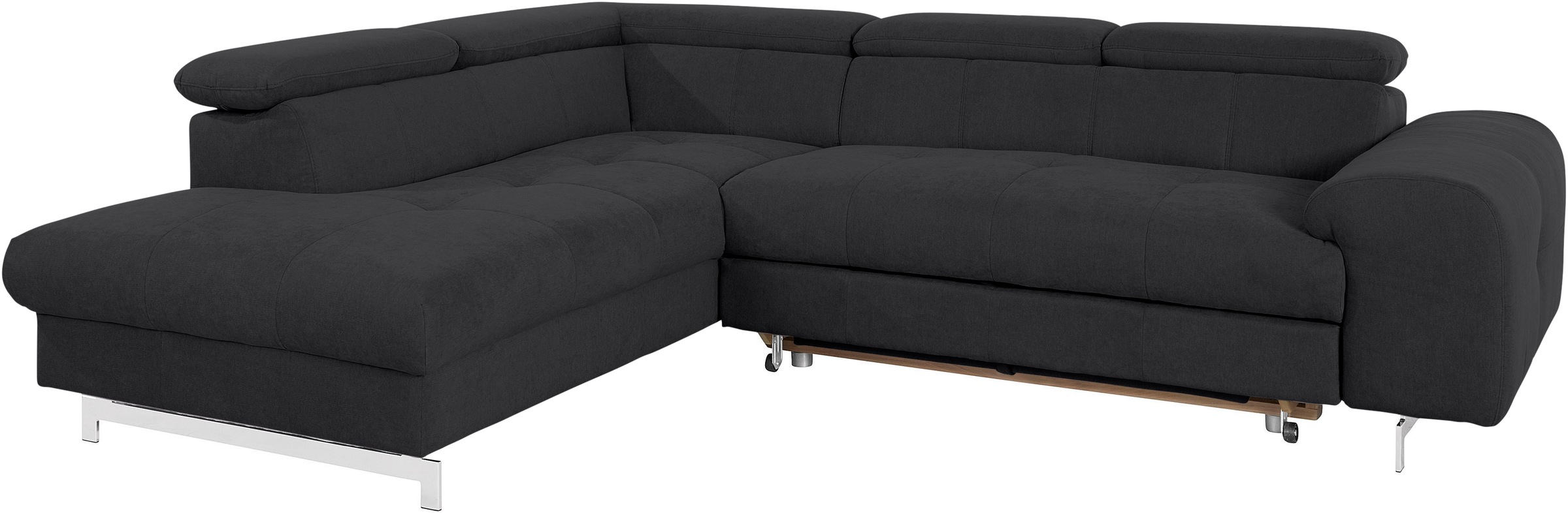 COTTA Ecksofa »Chef L-Form«, mit Kopfteilverstellung, edle Metallkufen, wahlweise mit Bettfunktion