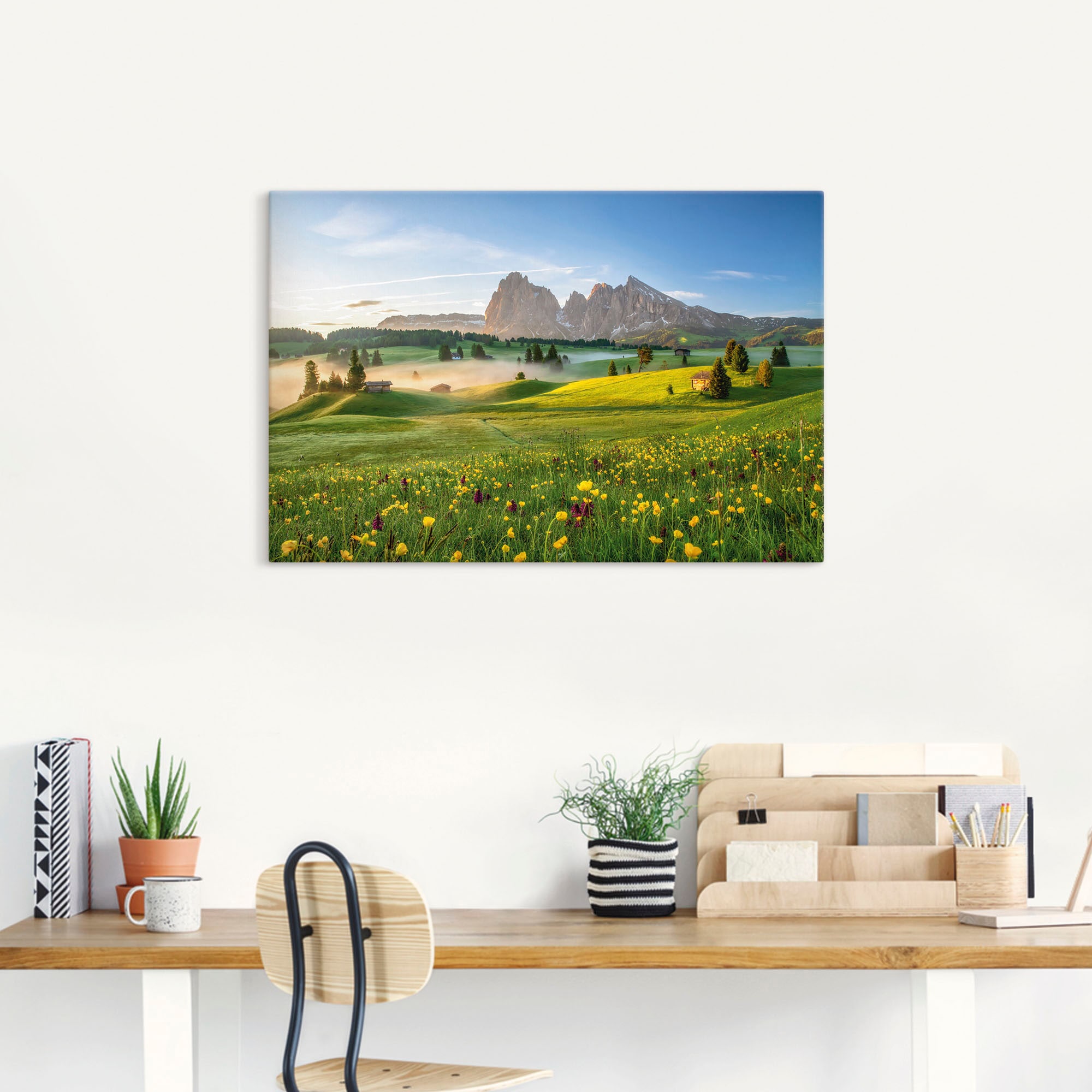 Artland Wandbild »Frühling auf der Seiser Alm«, Berge & Alpenbilder, (1 St.), als Alubild, Leinwandbild, Wandaufkleber oder Poster in versch. Größen