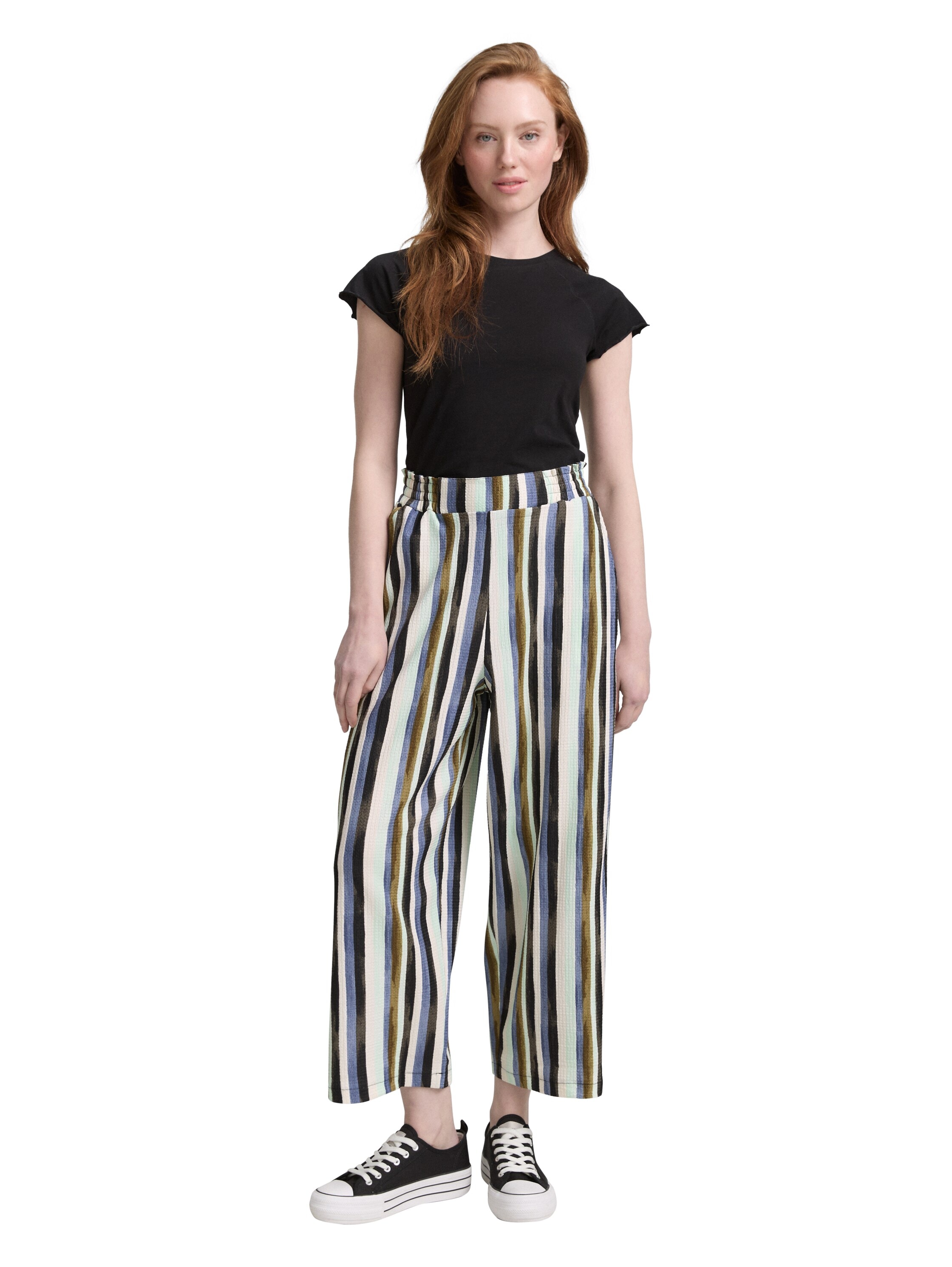 TOM TAILOR Denim Stoffhose, Sommerhose mit elastischem Bund