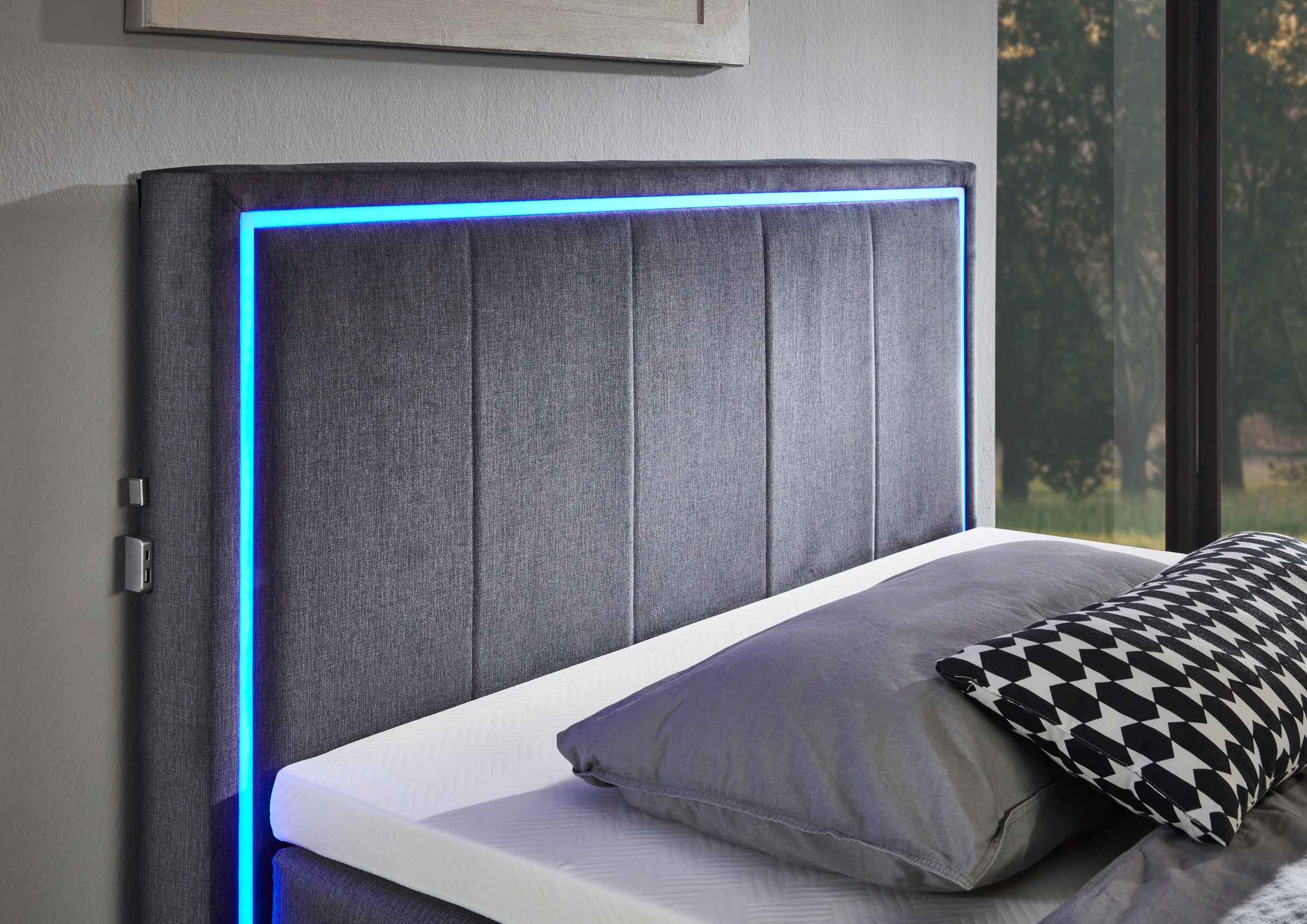 meise.möbel Boxspringbett »Colorado II«, inkl. LED-Beleuchtung & Topper