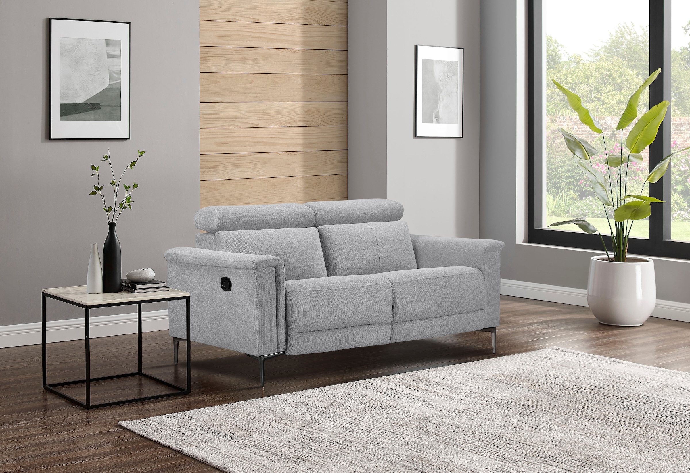 OTTO home 2-Sitzer »Lund, mit Relaxfunktion und Kopfteilverstellung« manuell od. elektrisch (m.USB-C), Echtleder, Kunstleder, Webstoff